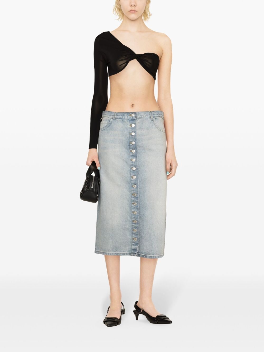 Courreges Pre Women's Denim Midi Skirt