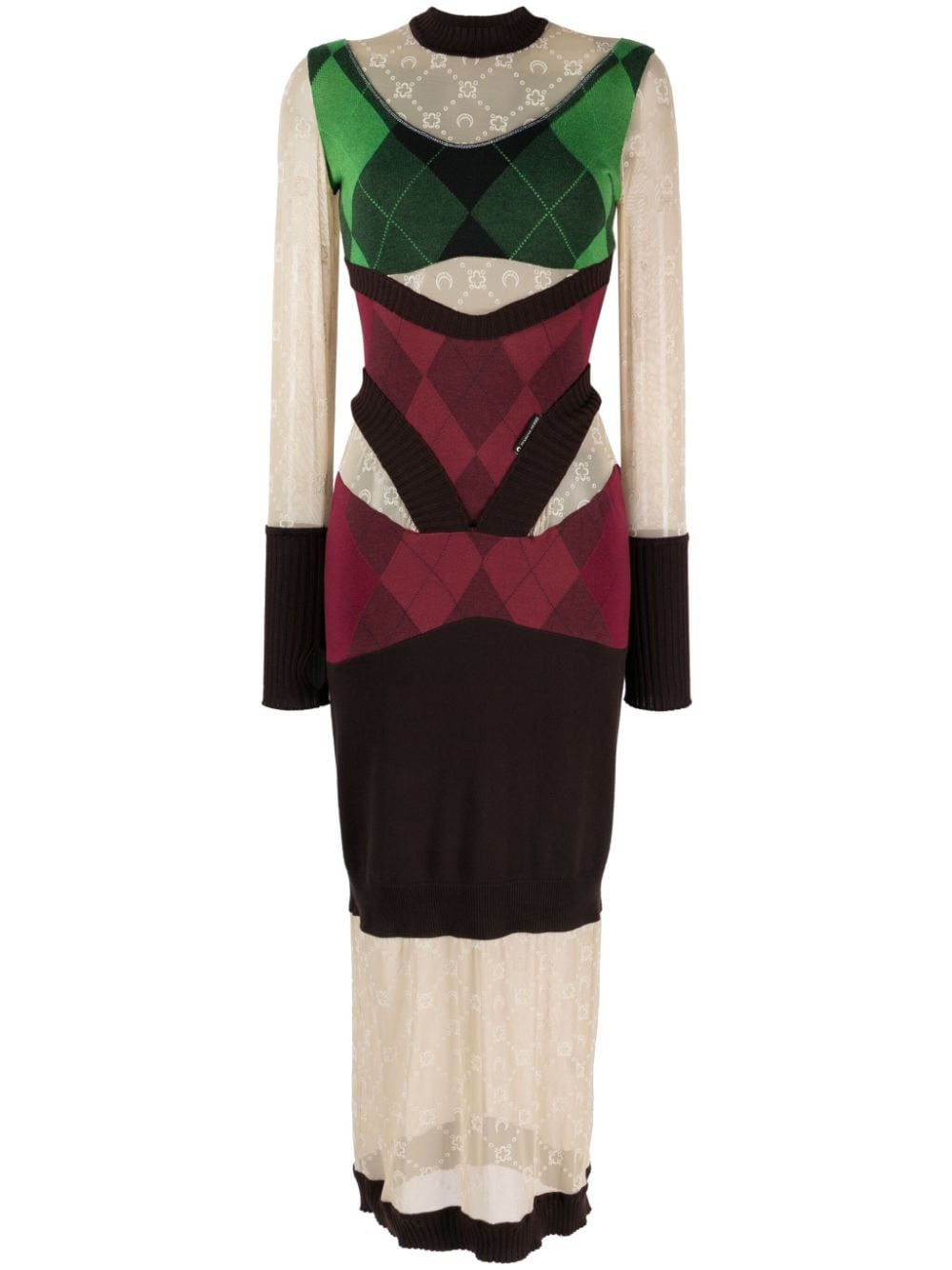 Marine Serre Women's Regenerated Lozenge-Knit Midi Dress