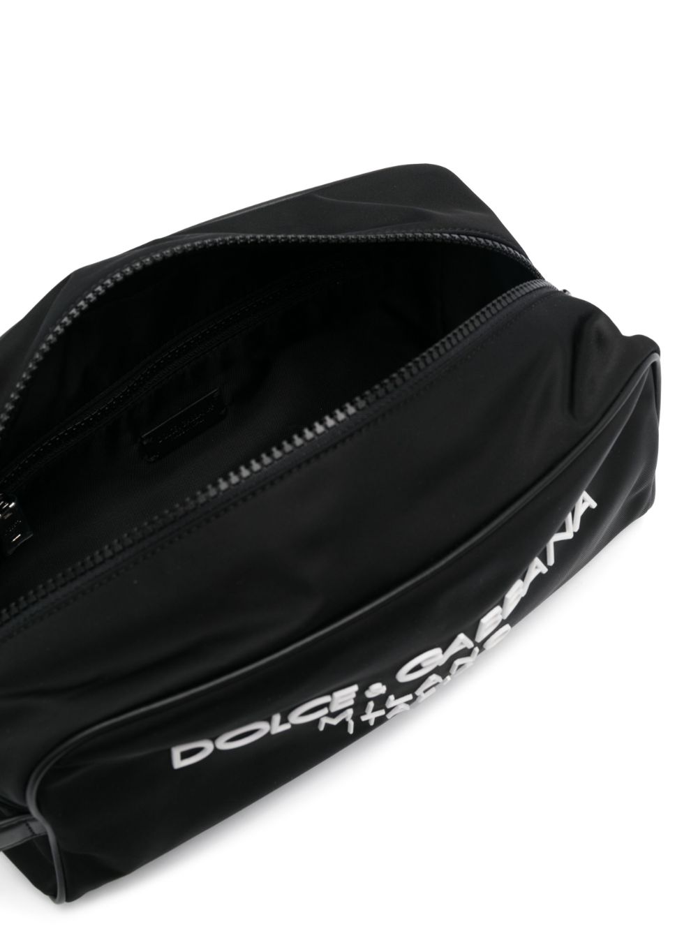 Dolce & Gabbana Men's Nylon Toiletry Bag With Rubberized Logo