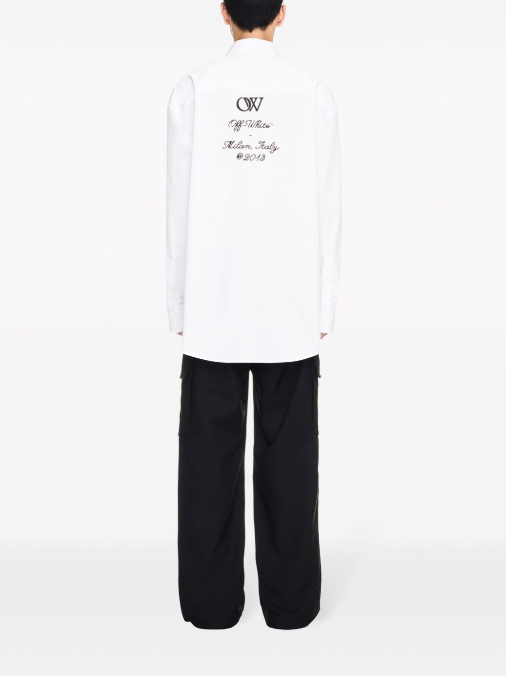 Off White Men's Shirt With Embroidery