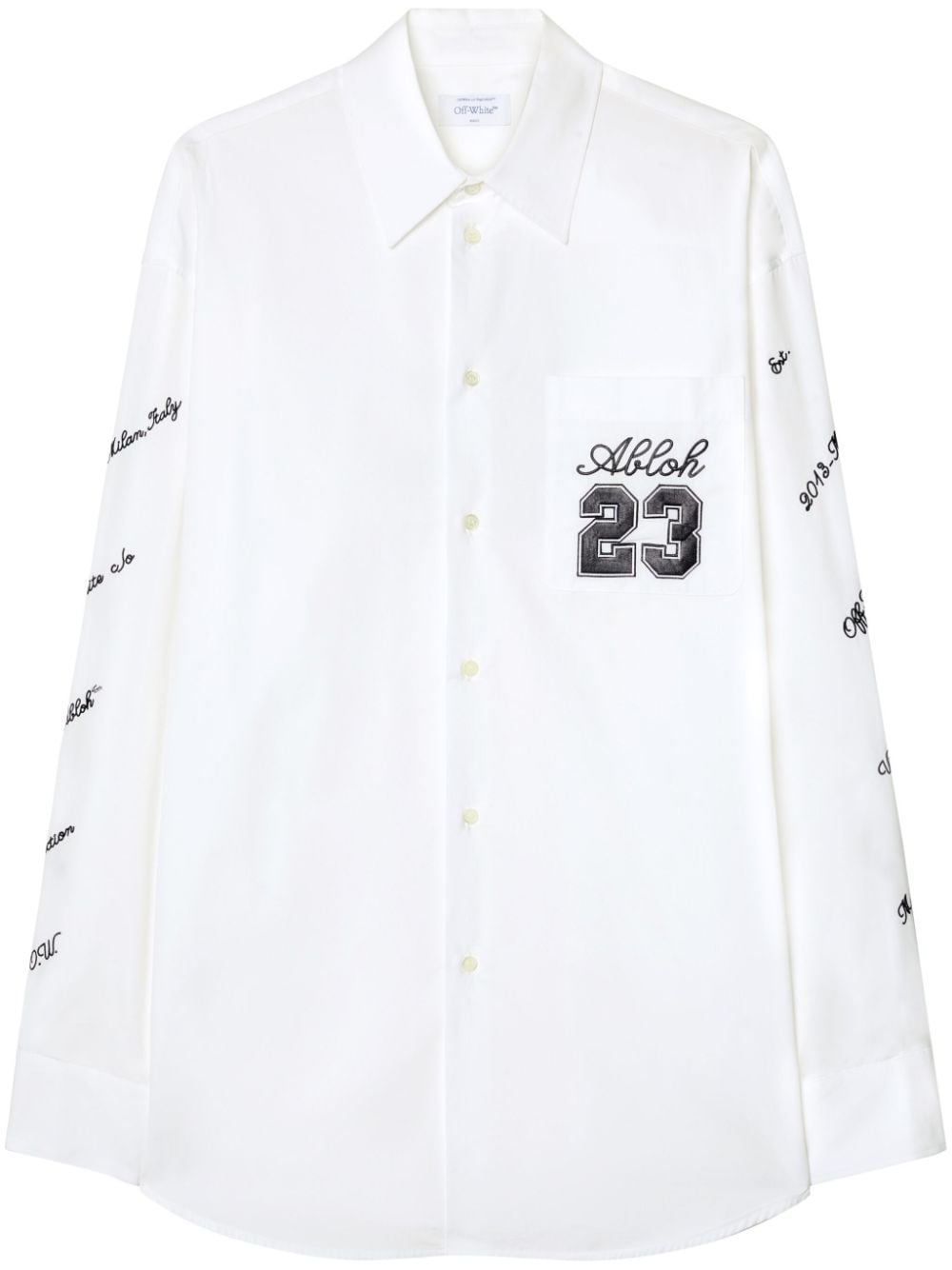 Off White Men's Shirt With Embroidery