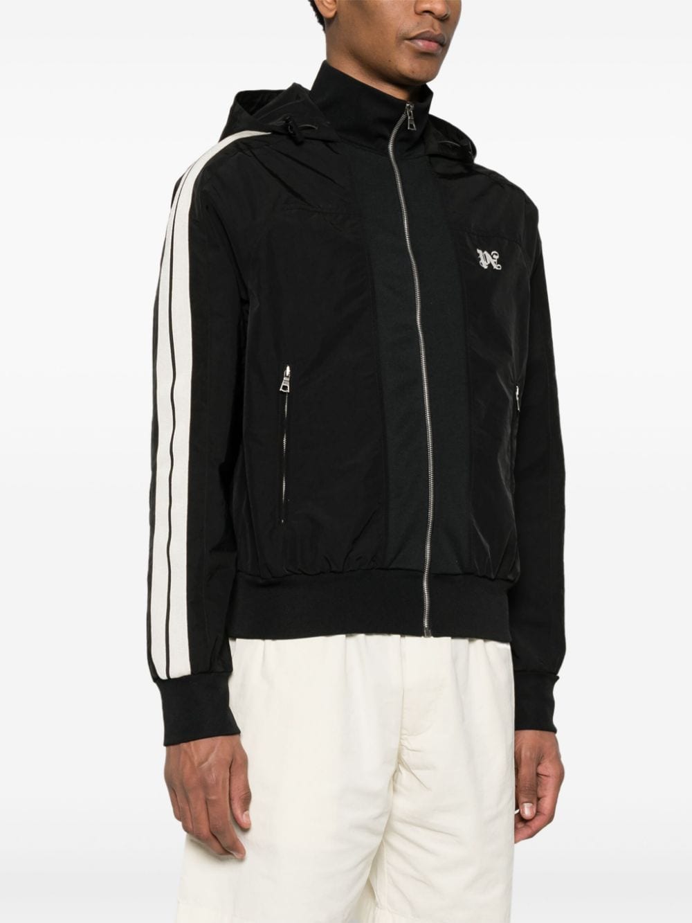 Palm Angels Men's Qr Code Front Zip Fastening Monogram Track Jacket