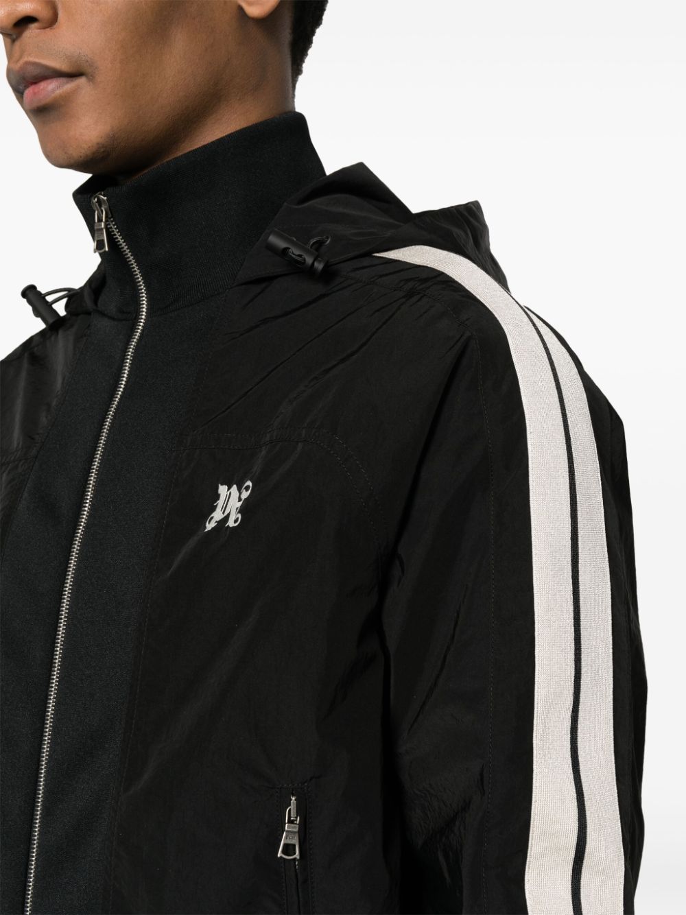 Palm Angels Men's Qr Code Front Zip Fastening Monogram Track Jacket