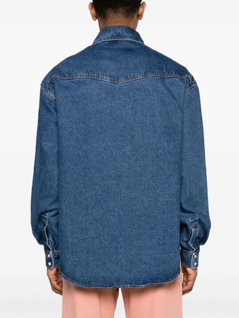 Palm Angels Men's Monogram Denim Shirt