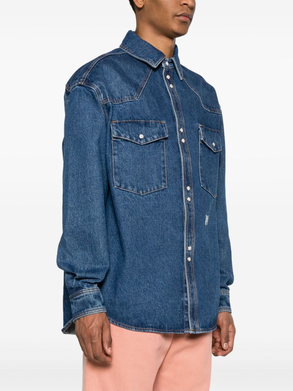 Palm Angels Men's Monogram Denim Shirt