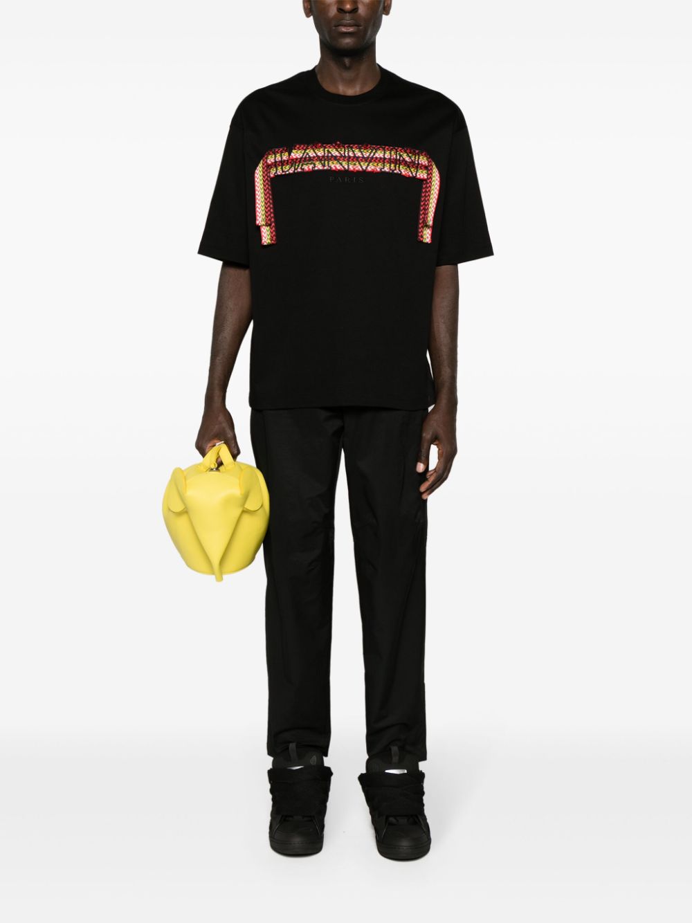 Lanvin Men's Cotton Blend Biker Trousers