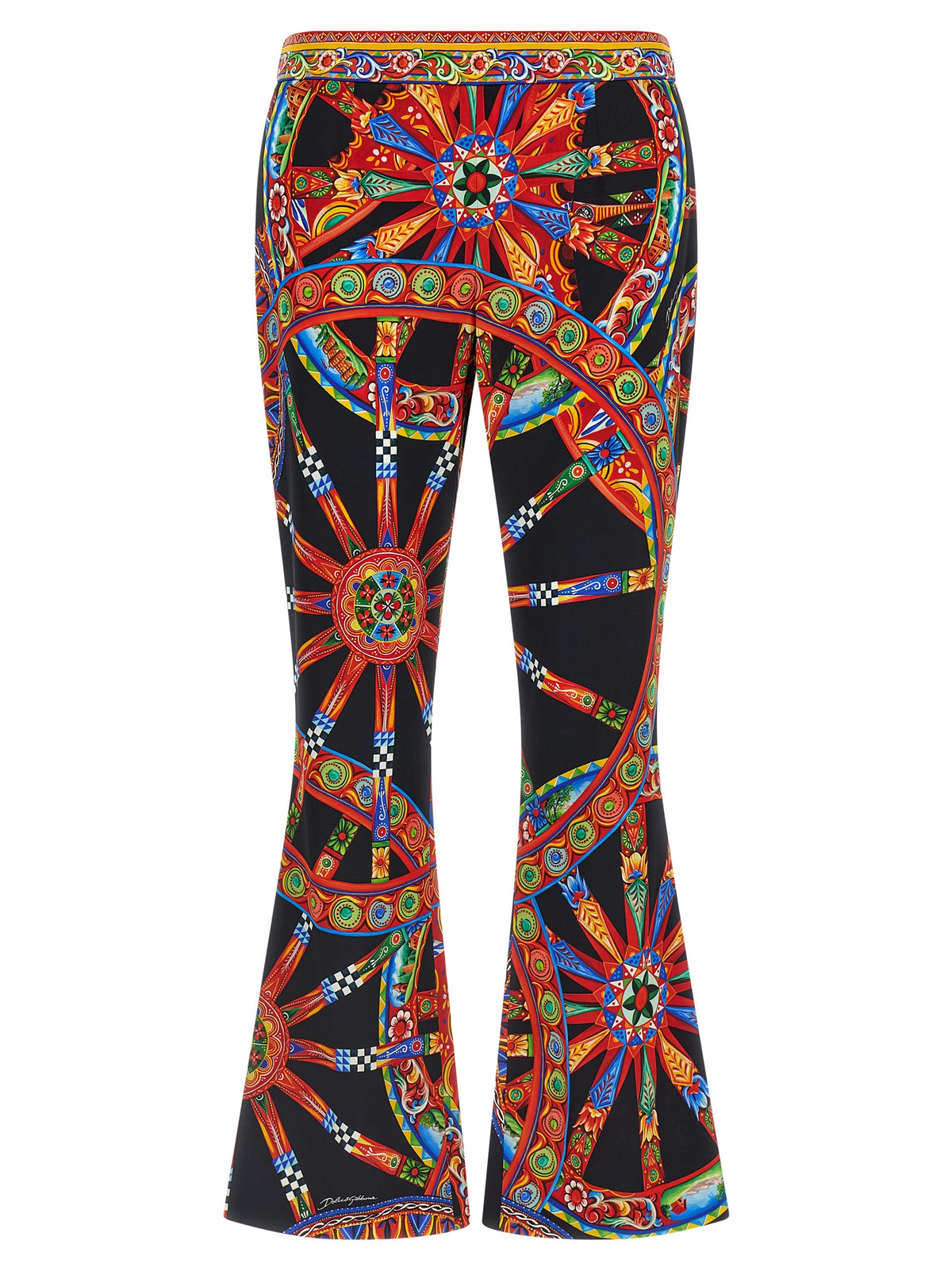 Dolce & Gabbana Multicolor Silk Flared Women's Pants