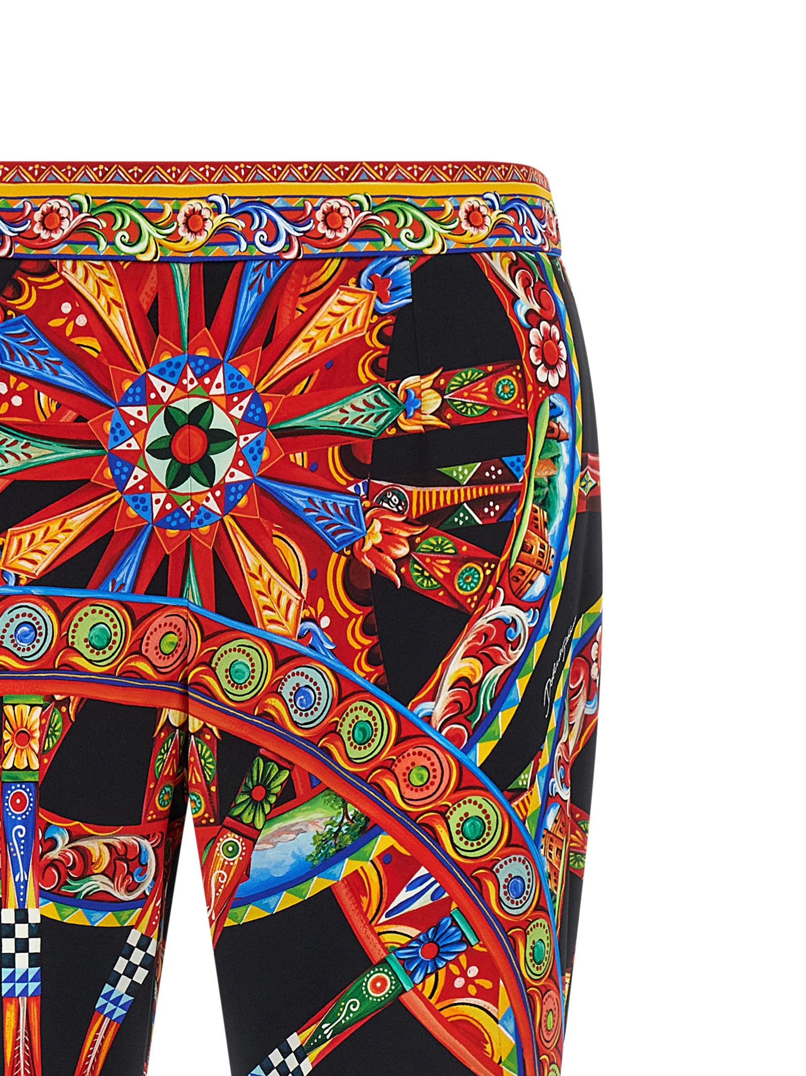 Dolce & Gabbana Multicolor Silk Flared Women's Pants