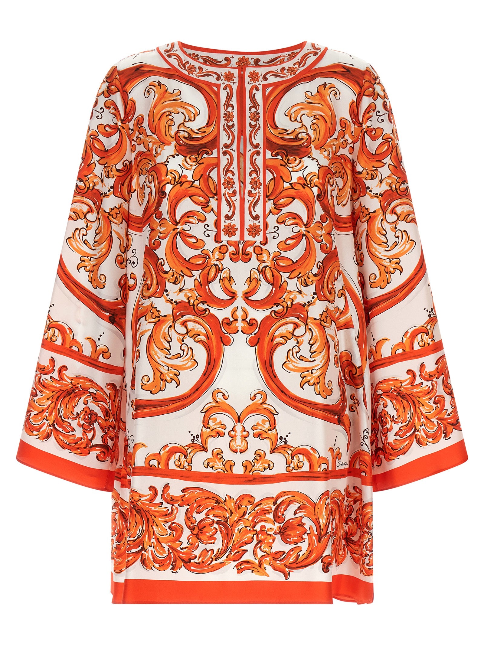 Dolce & Gabbana Orange Silk Short Women's Dress