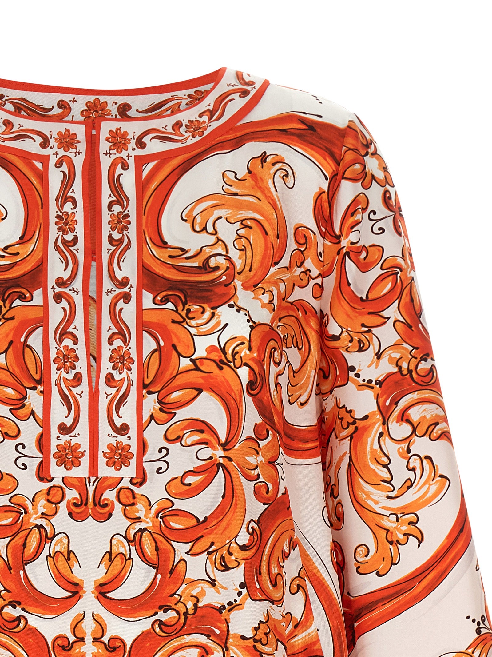 Dolce & Gabbana Orange Silk Short Women's Dress