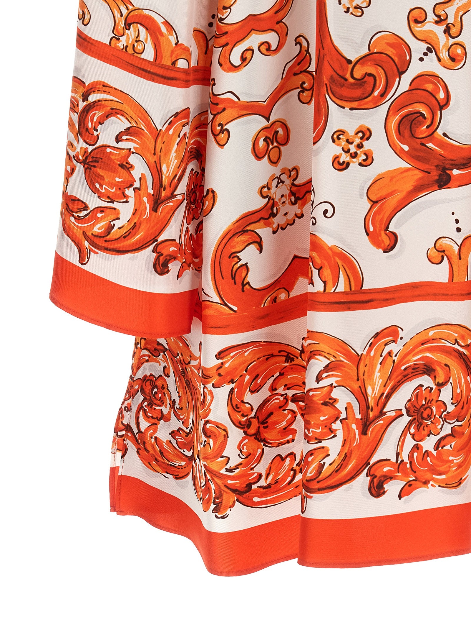 Dolce & Gabbana Orange Silk Short Women's Dress