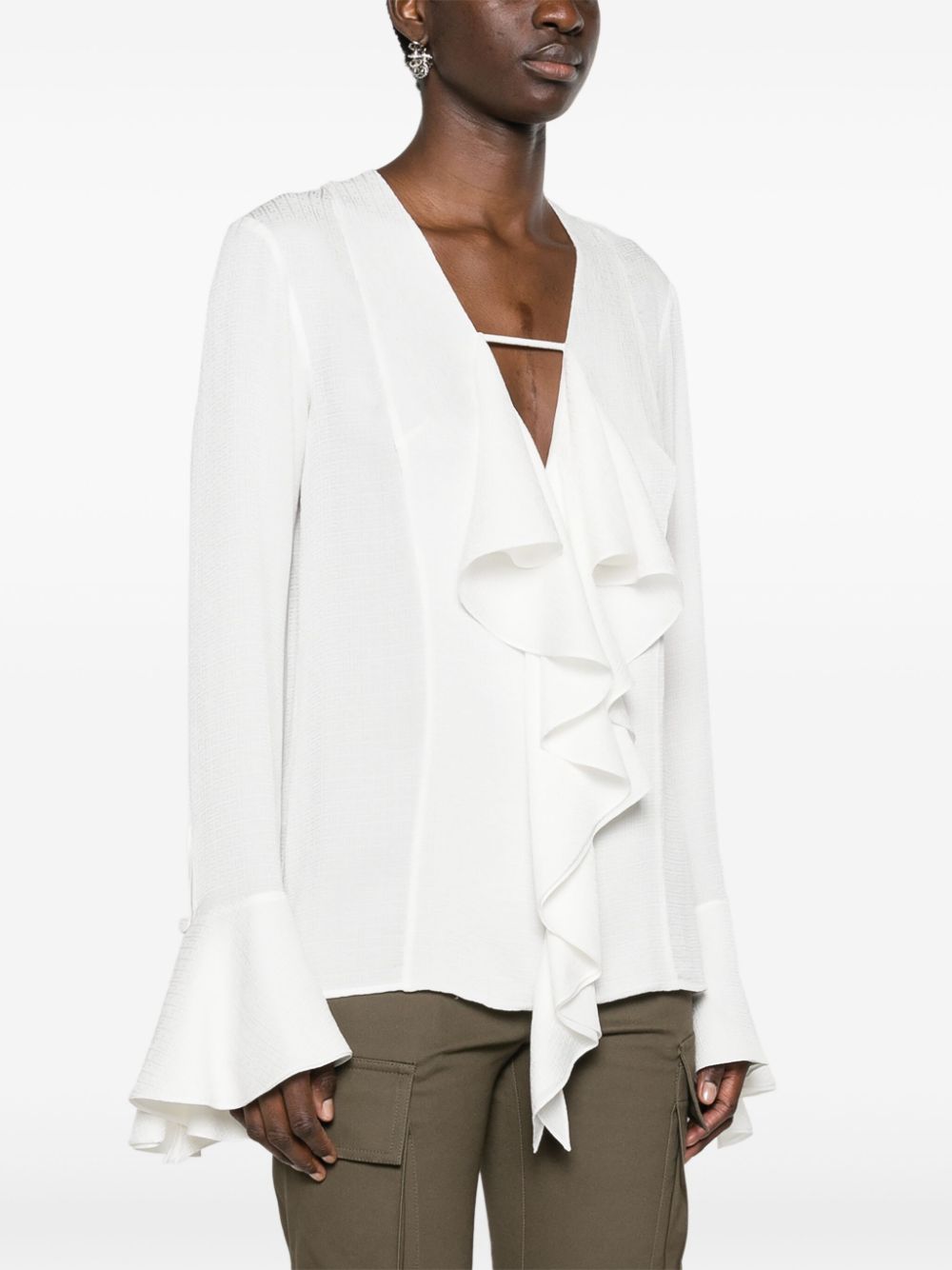 Givenchy Women's Silk Ruffled Blouse