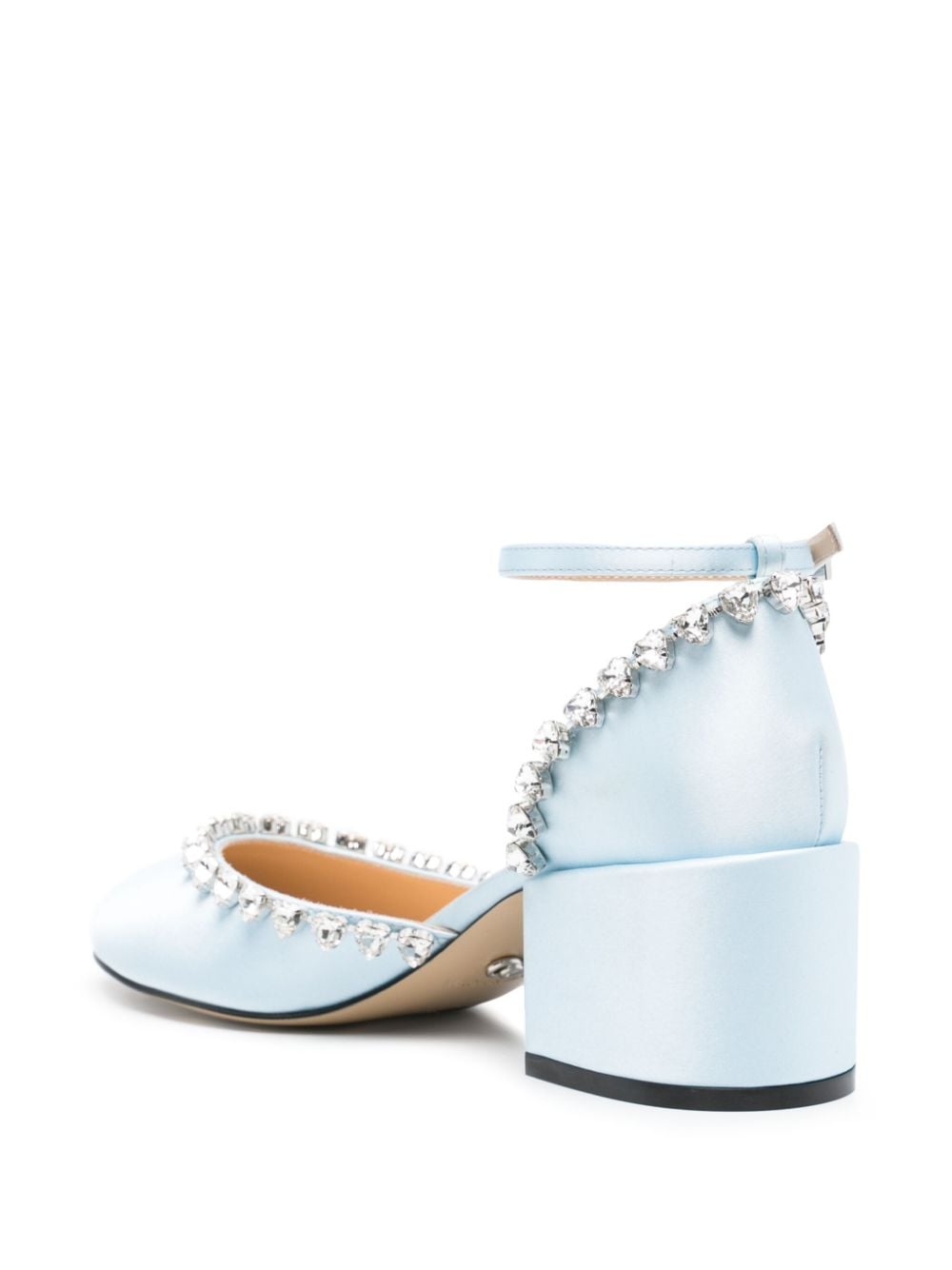 Mach & Mach Audrey Satin Crystal Embellished Pumps