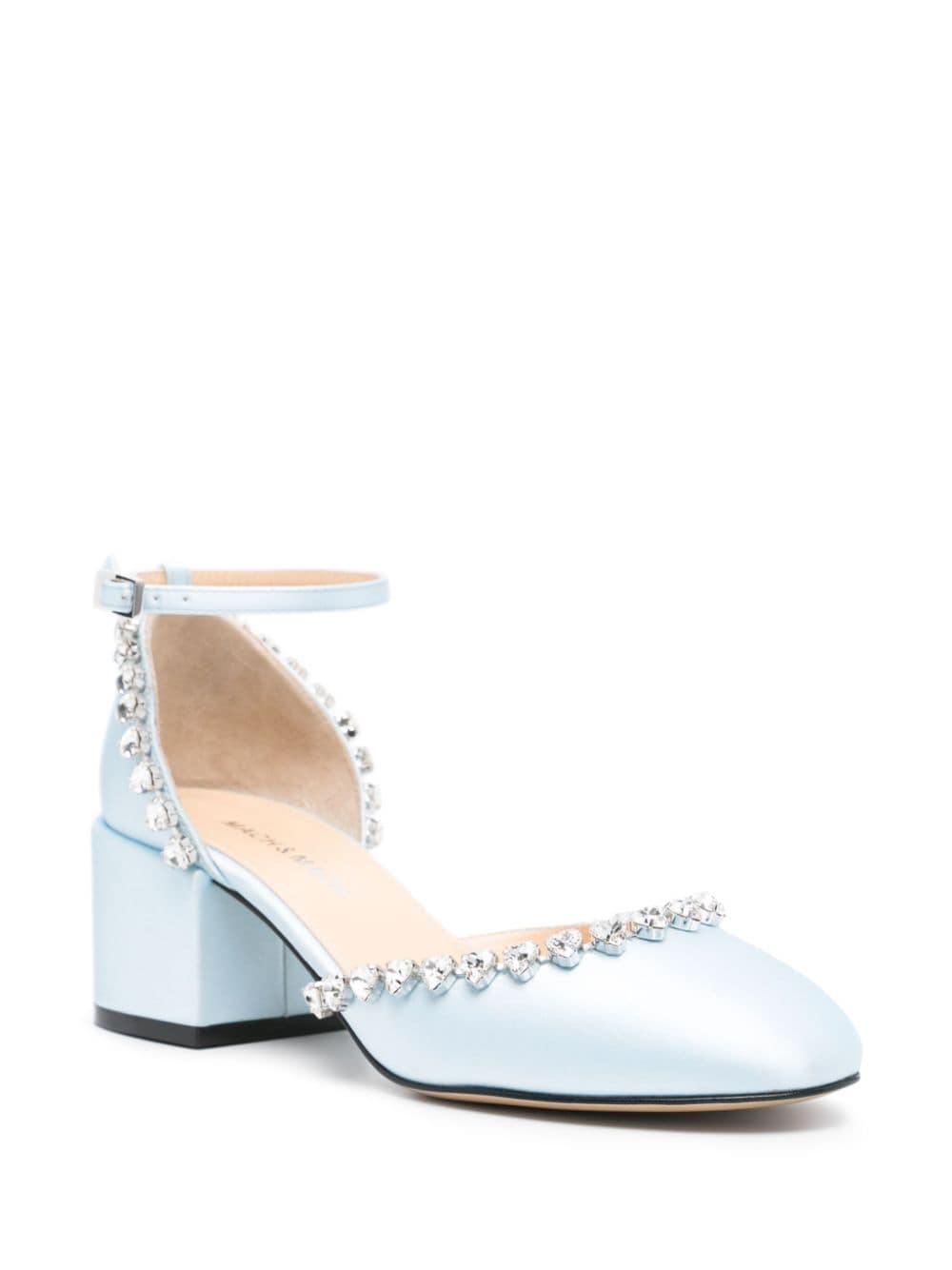 Mach & Mach Audrey Satin Crystal Embellished Pumps