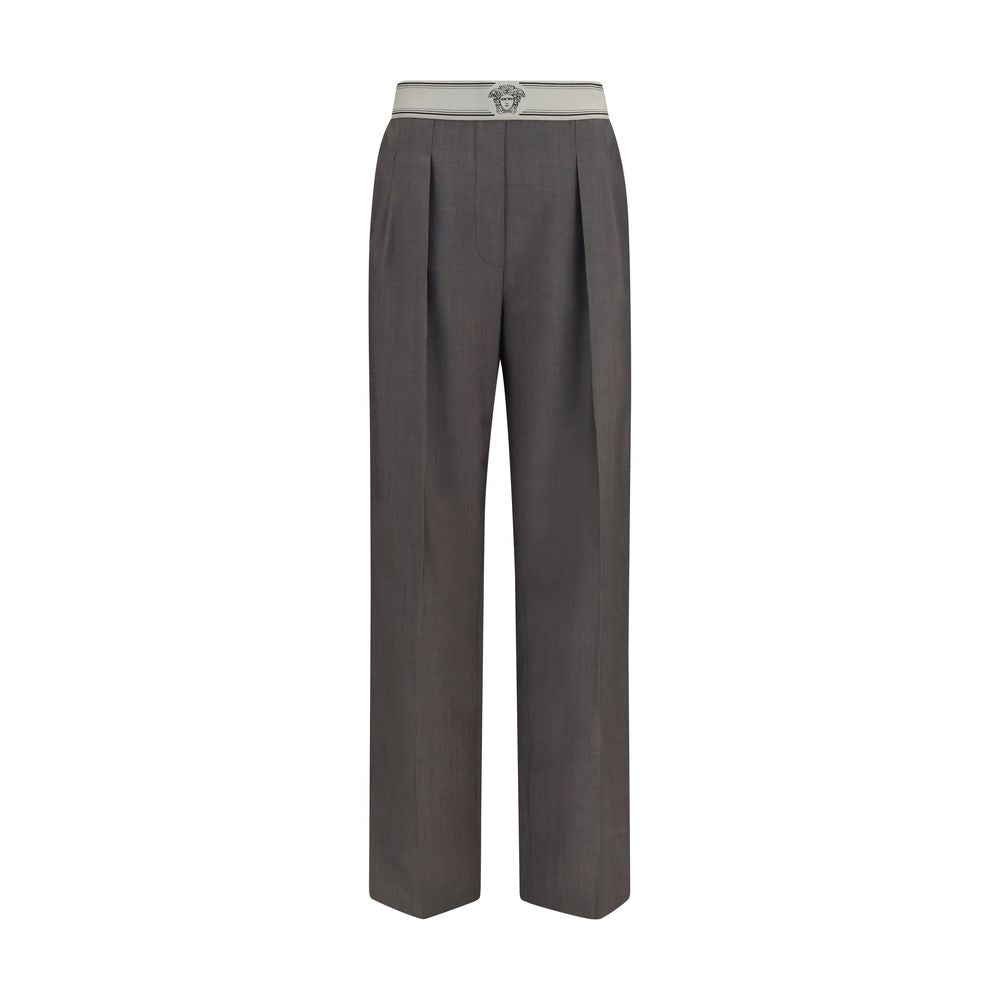 Versace Gray Wool Oves Aries Women's Pants