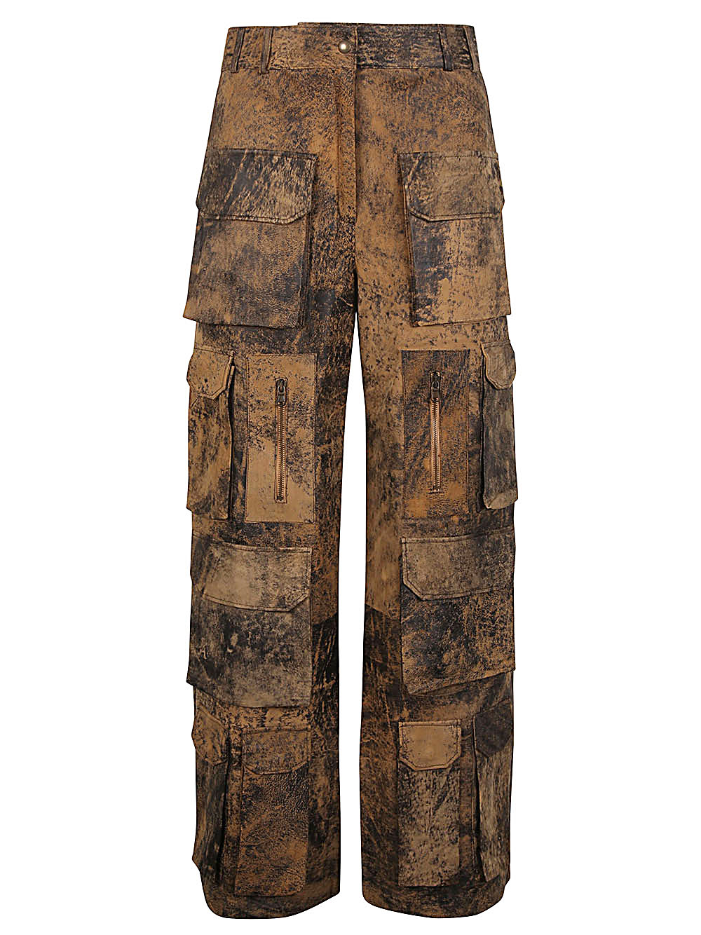 Fermas.Club Women's Leather Cargo Trousers