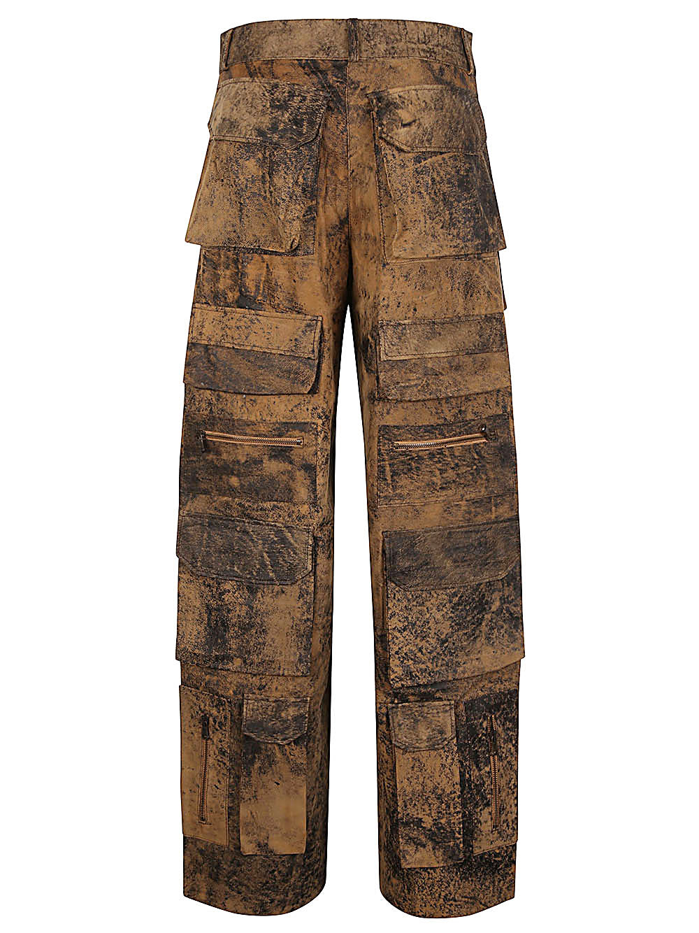 Fermas.Club Women's Leather Cargo Trousers