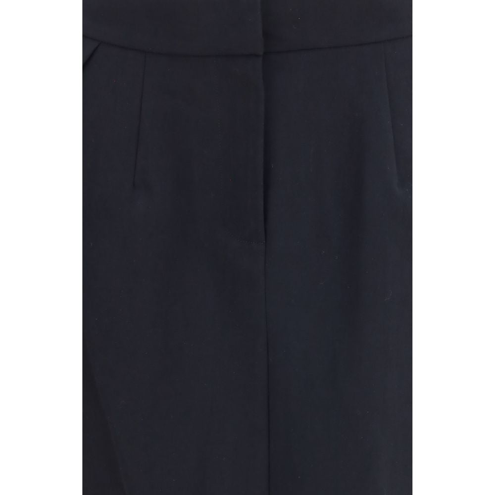 Magda Butrym Black Cotton Midi Women's Skirt