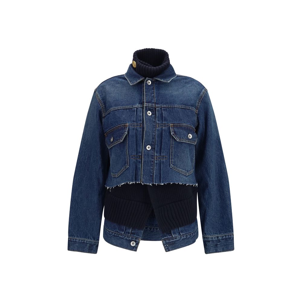 Sacai Blue Cotton Denim Women's Jacket