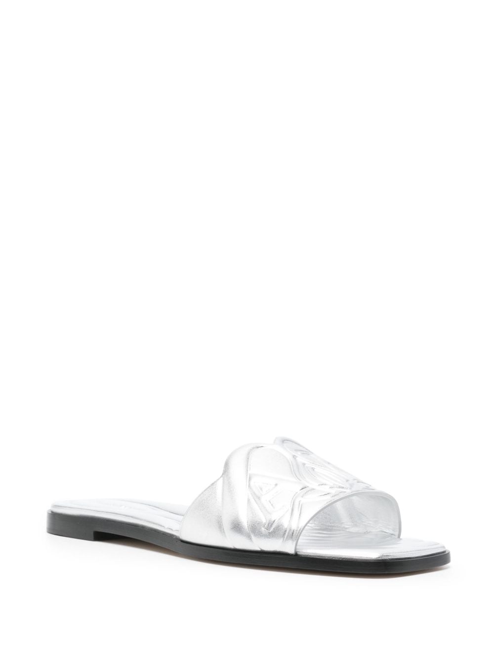 Alexander Mcqueen Women's Slide Sandals With Embossed Logo