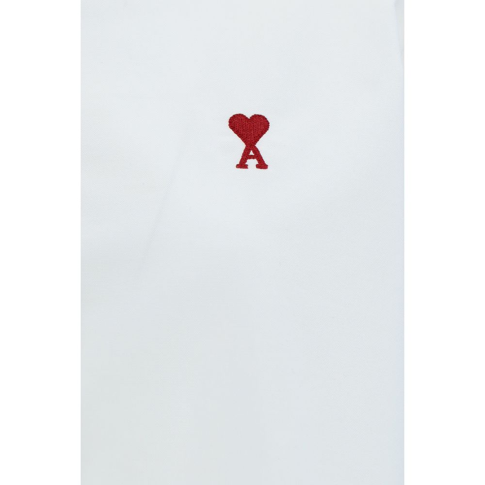 Ami Paris White Cotton Dress Women's Shirt