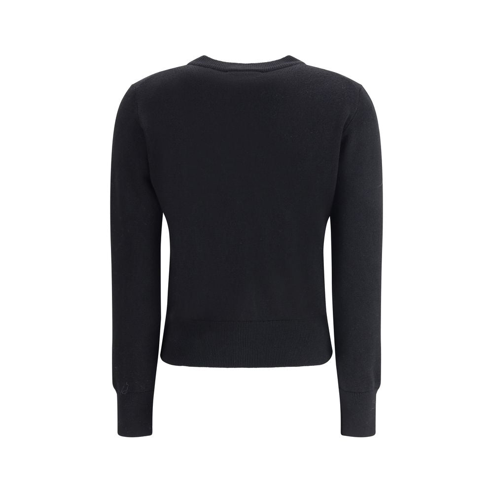 Ami Paris Black Merino Wool Women's Cardigan