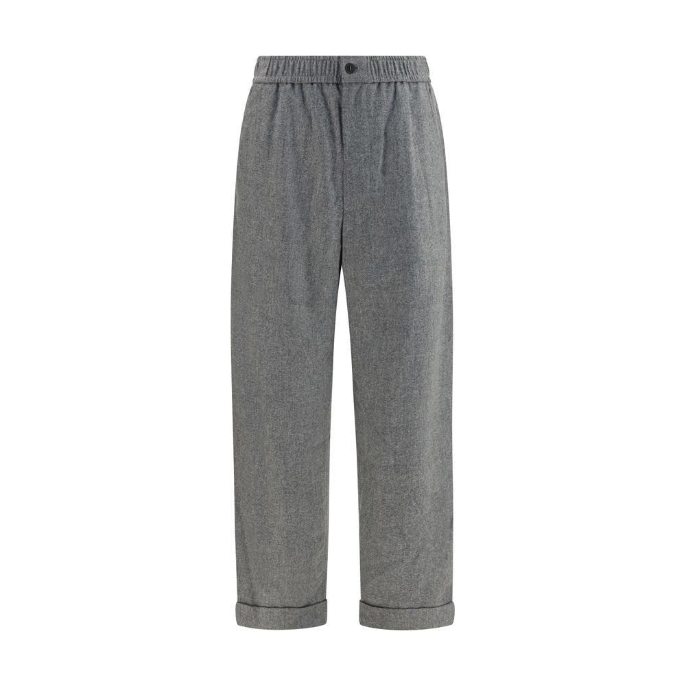 Giorgio Armani Gray Wool Oves Aries Casual Men's Pants
