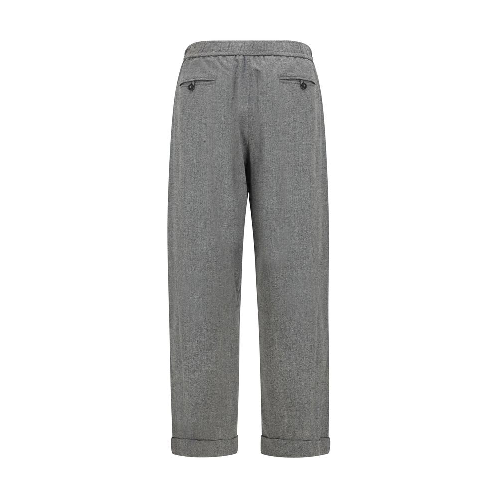 Giorgio Armani Gray Wool Oves Aries Casual Men's Pants