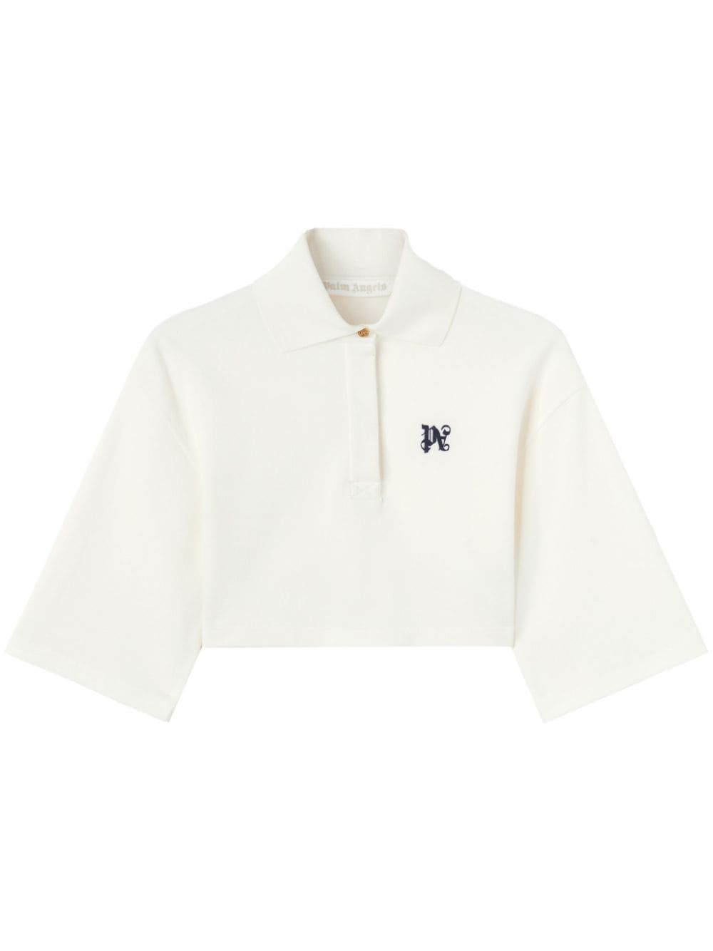 Palm Angels Women's Monogram Cropped Polo Shirt