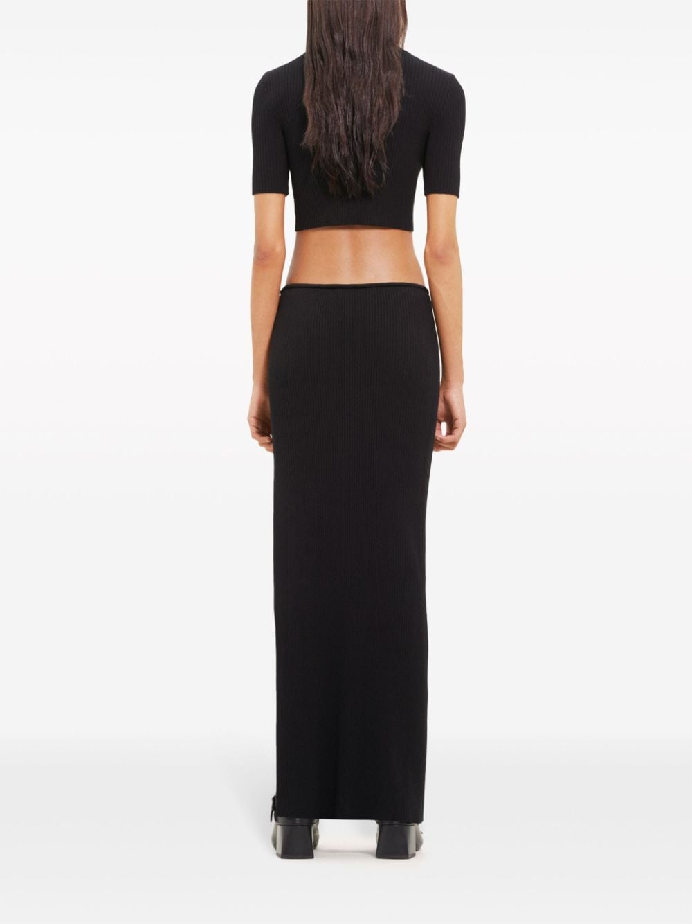 Courreges Pre Women's Long Ribbed Fitted Skirt