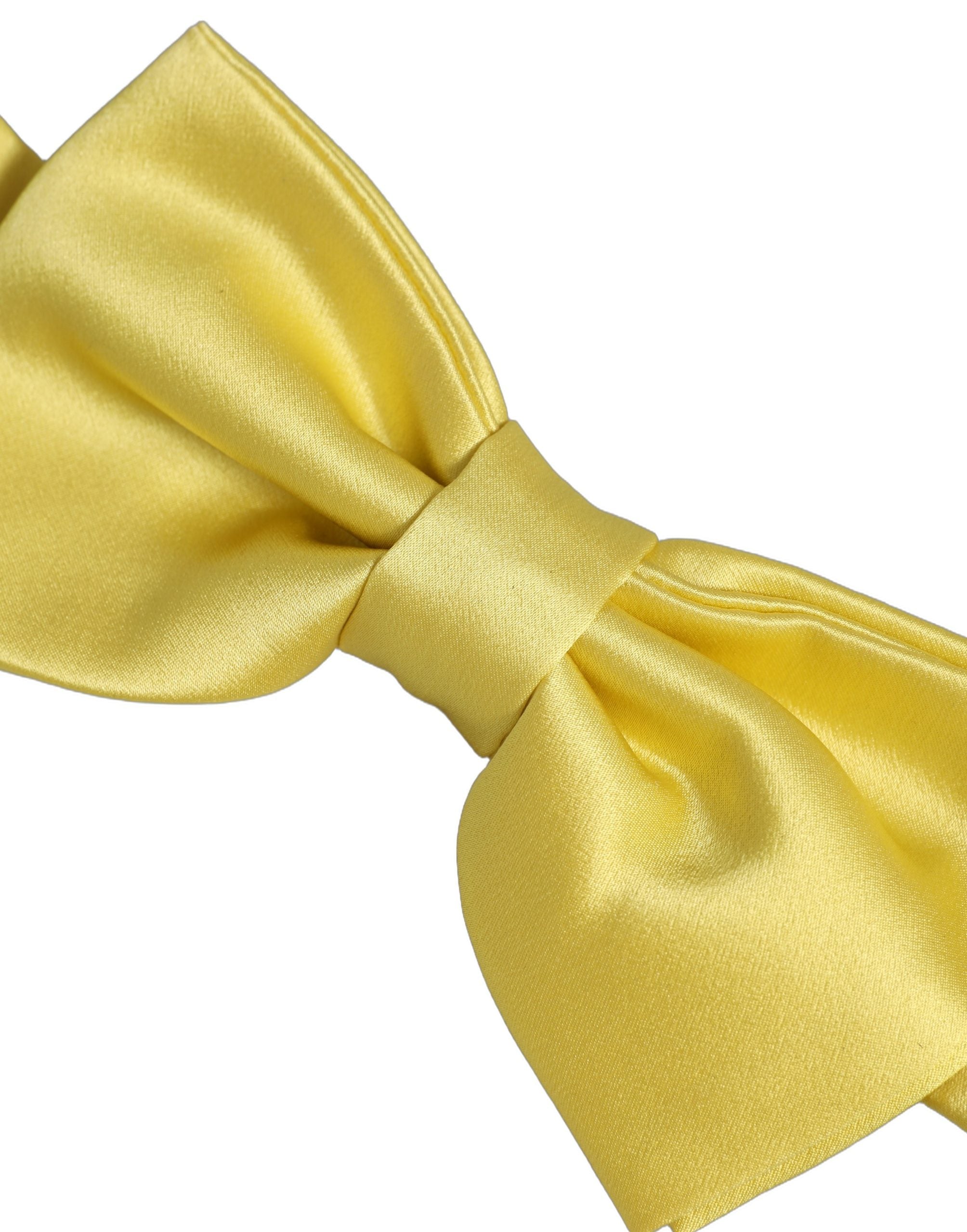 Dolce & Gabbana Men Yellow 100% Silk Adjustable Neck Papillon Bow Men's Tie