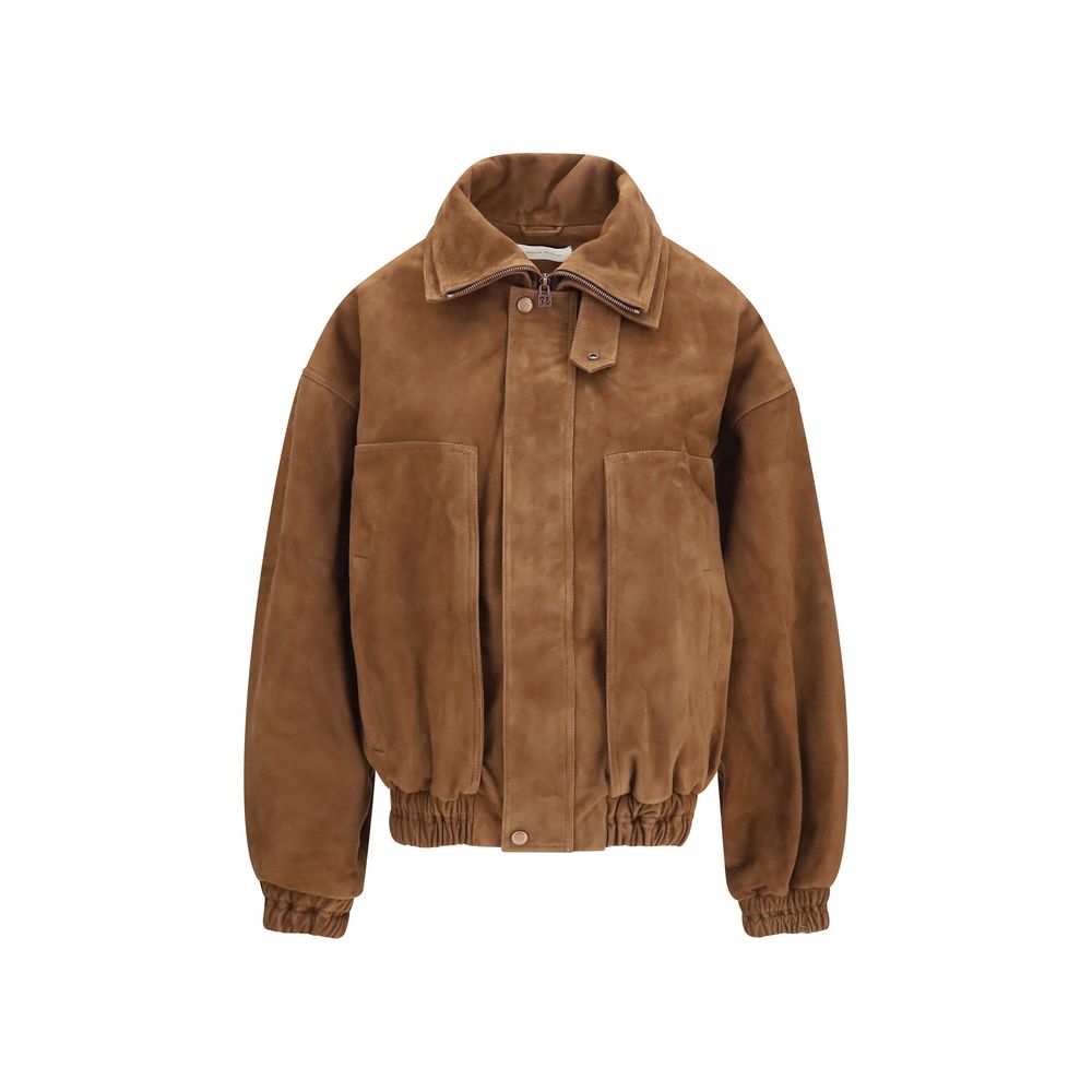 Magda Butrym Brown Suede Leather Women's Bomber