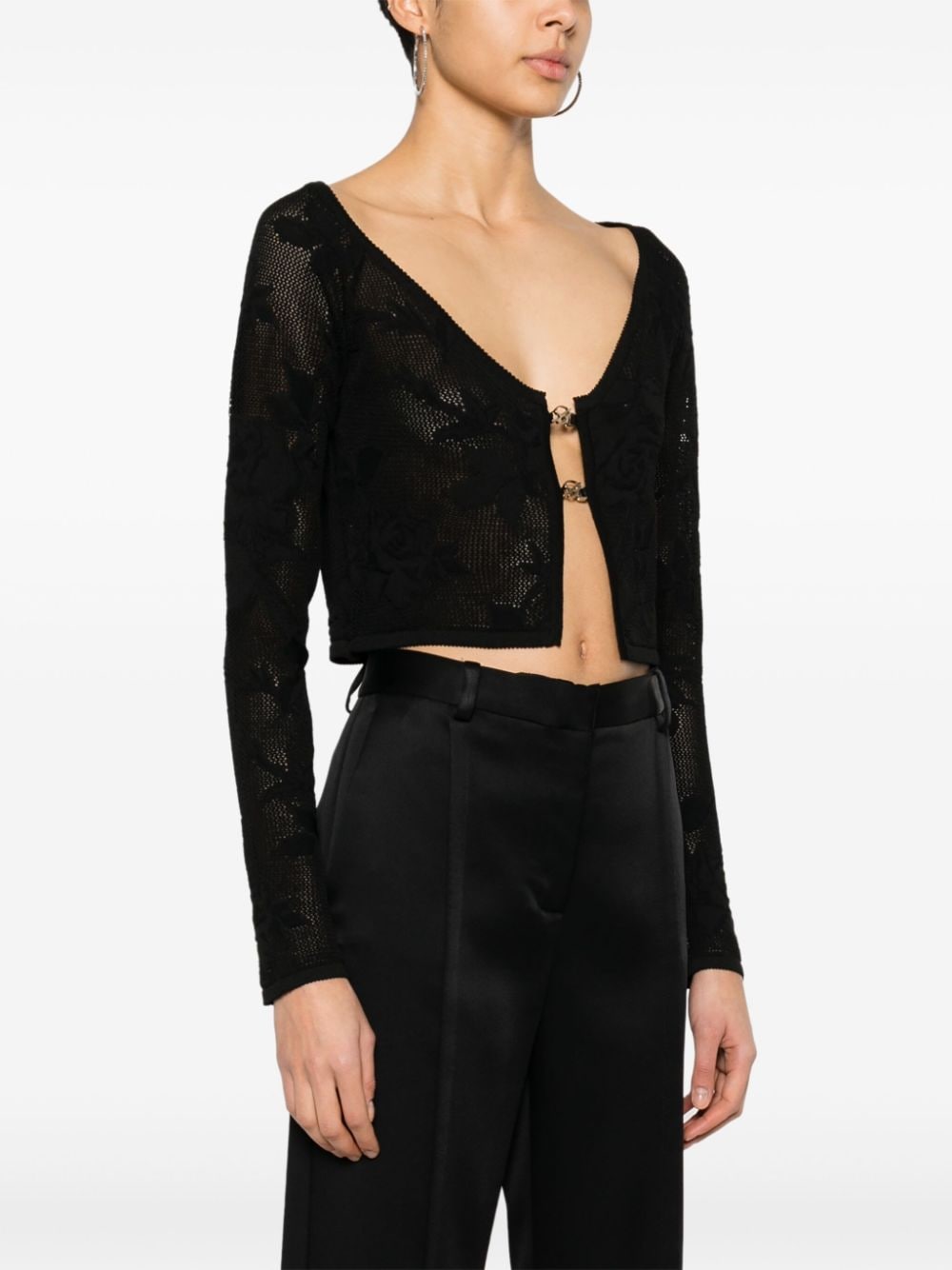 Blumarine Women's Embroidered Cropped Cardigan