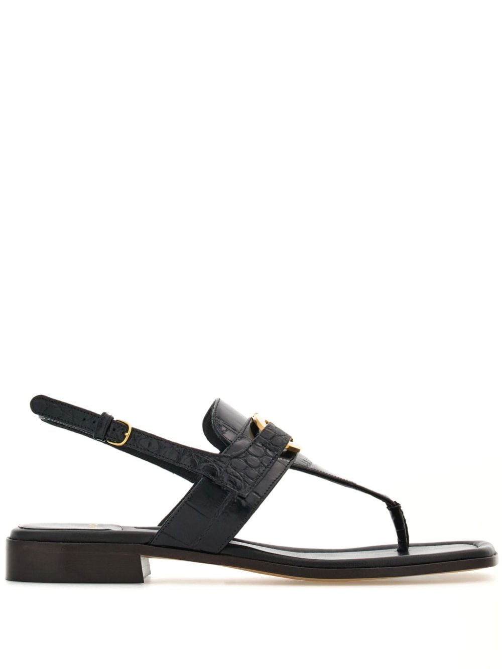 Ferragamo Women's Gancini-Buckle Leather Sandals