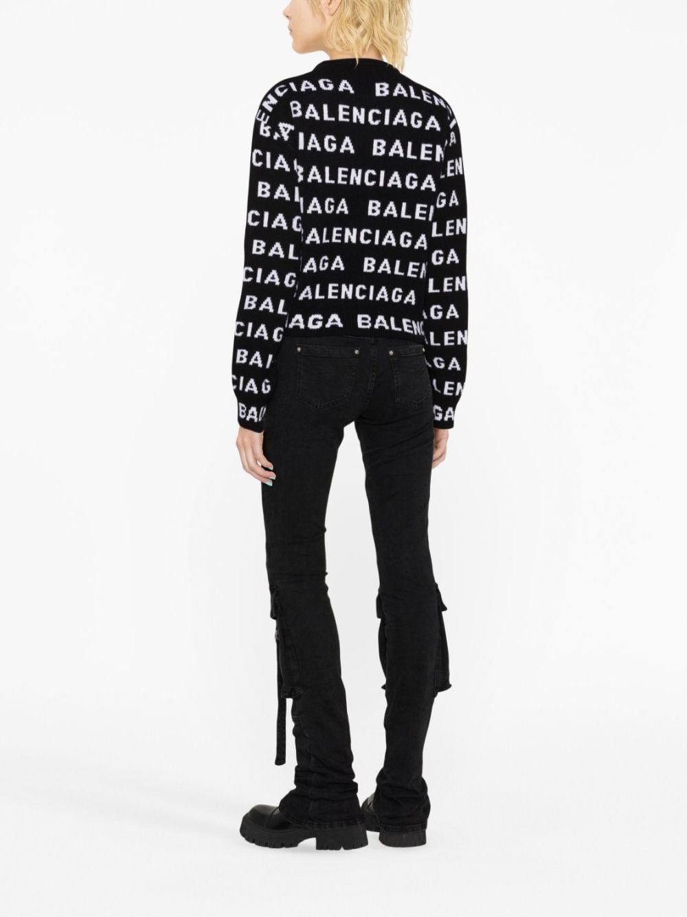 Balenciaga Women's Logo Wool Sweater