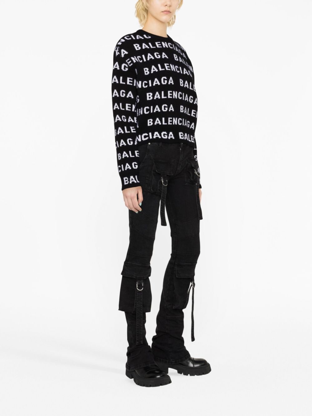 Balenciaga Women's Logo Wool Sweater