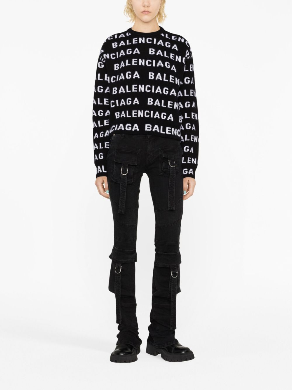 Balenciaga Women's Logo Wool Sweater