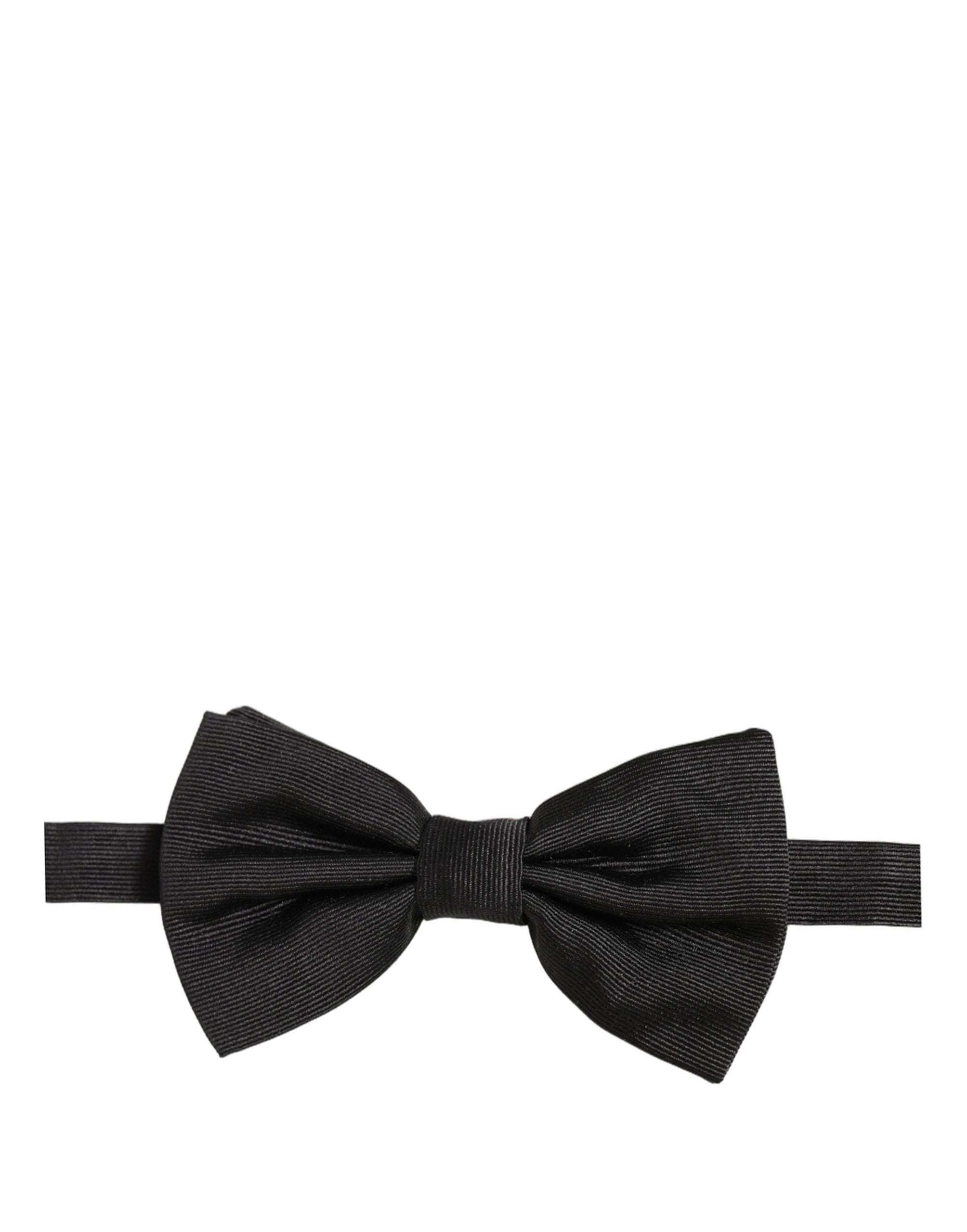 Dolce & Gabbana Men Black 100% Silk Adjustable Neck Papillon Bow Men's Tie