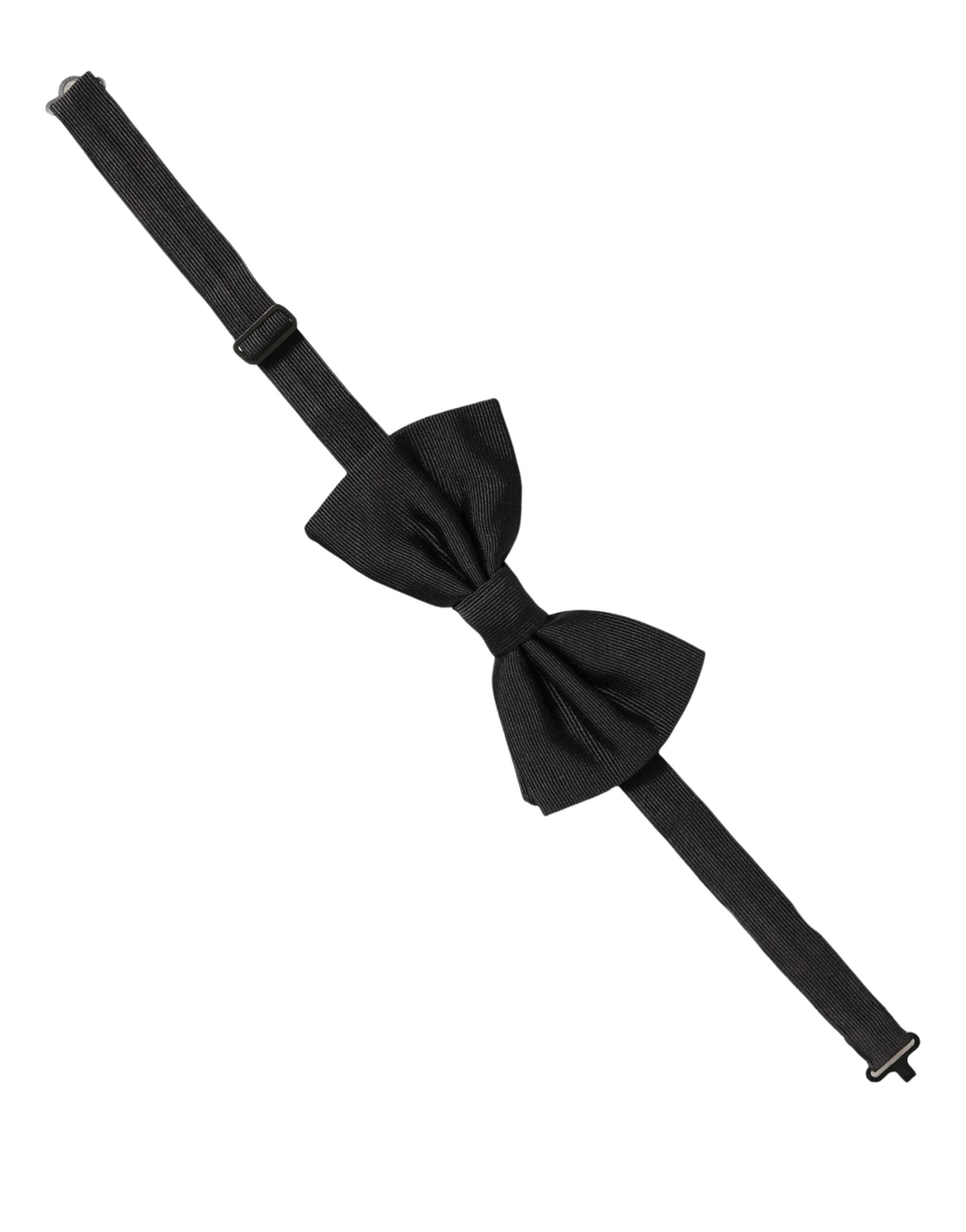 Dolce & Gabbana Men Black 100% Silk Adjustable Neck Papillon Bow Men's Tie