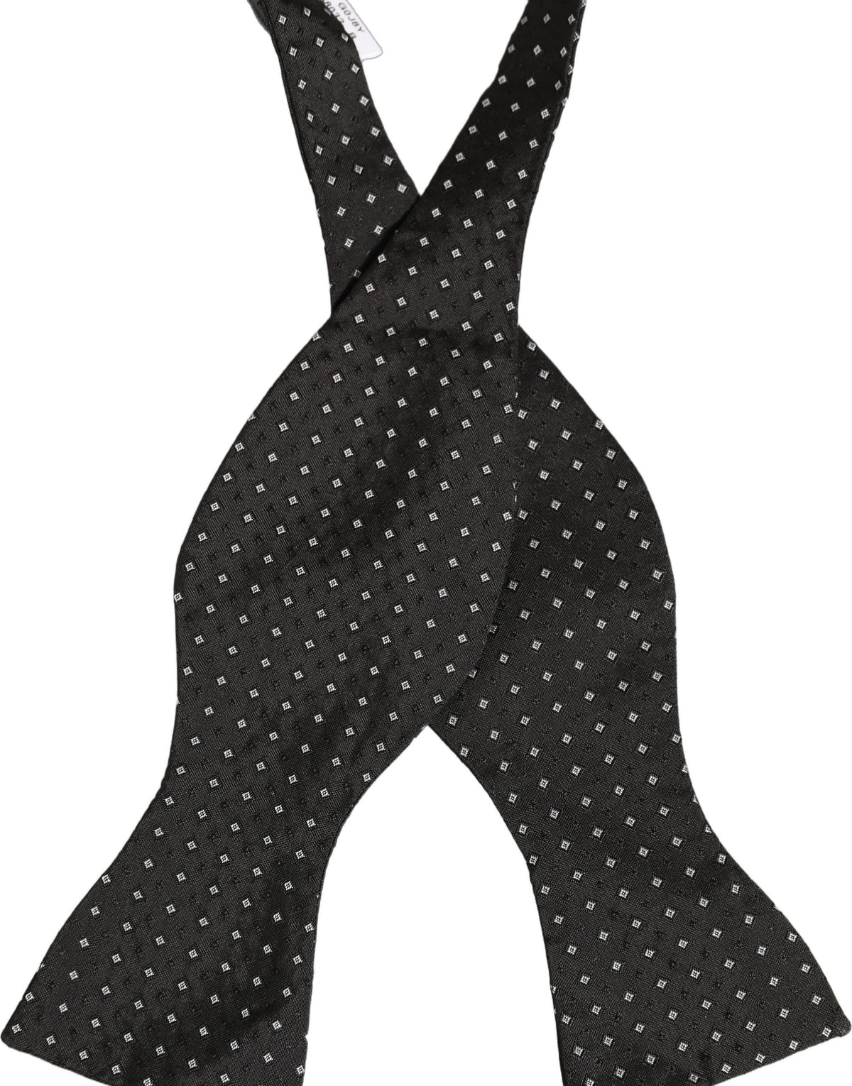 Dolce & Gabbana Dark Gray White Polka Dot Adjustable Neck Papillon Bow Men's Tie