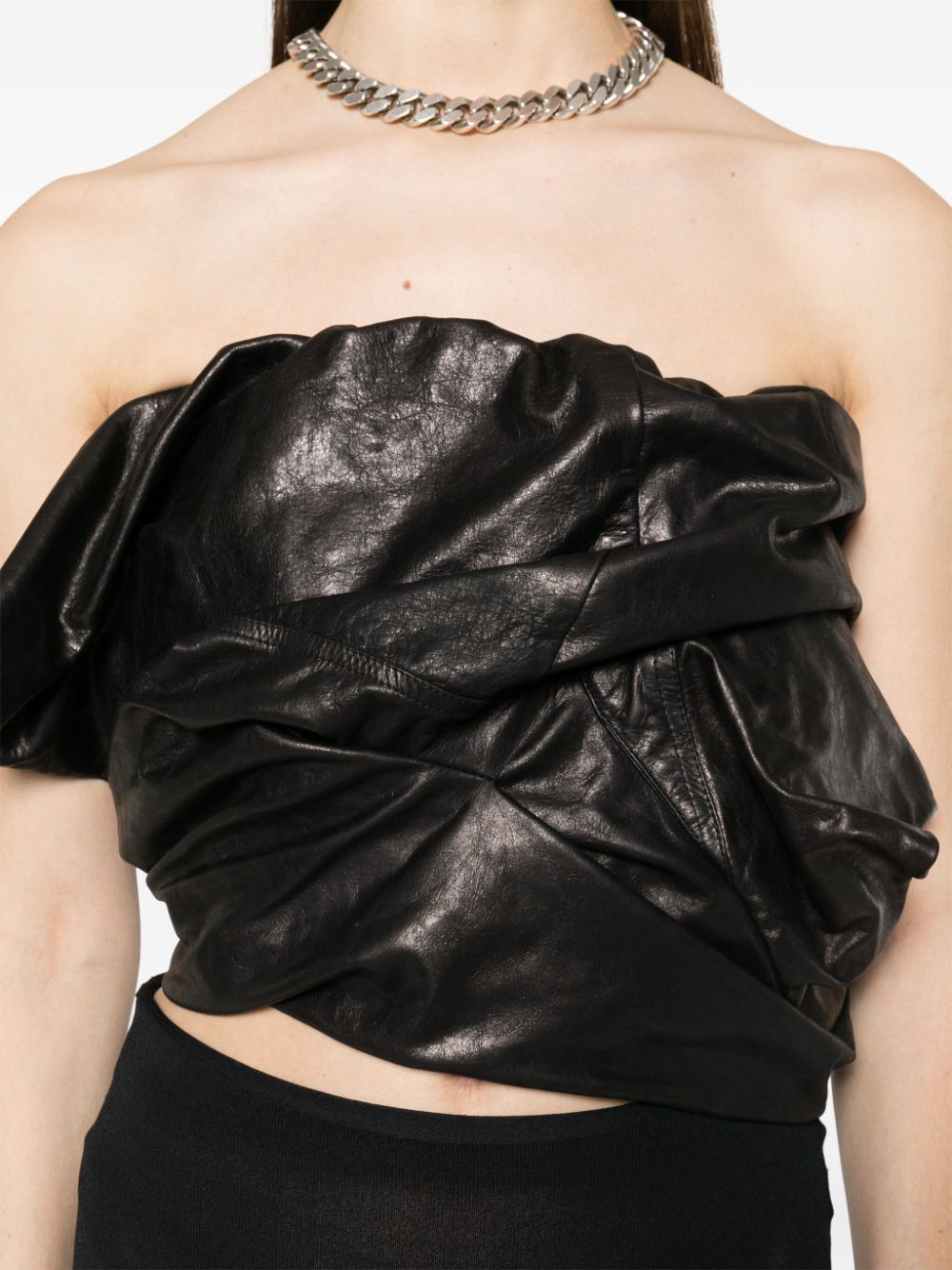 Rick Owens Women's Draped Leather Bustier