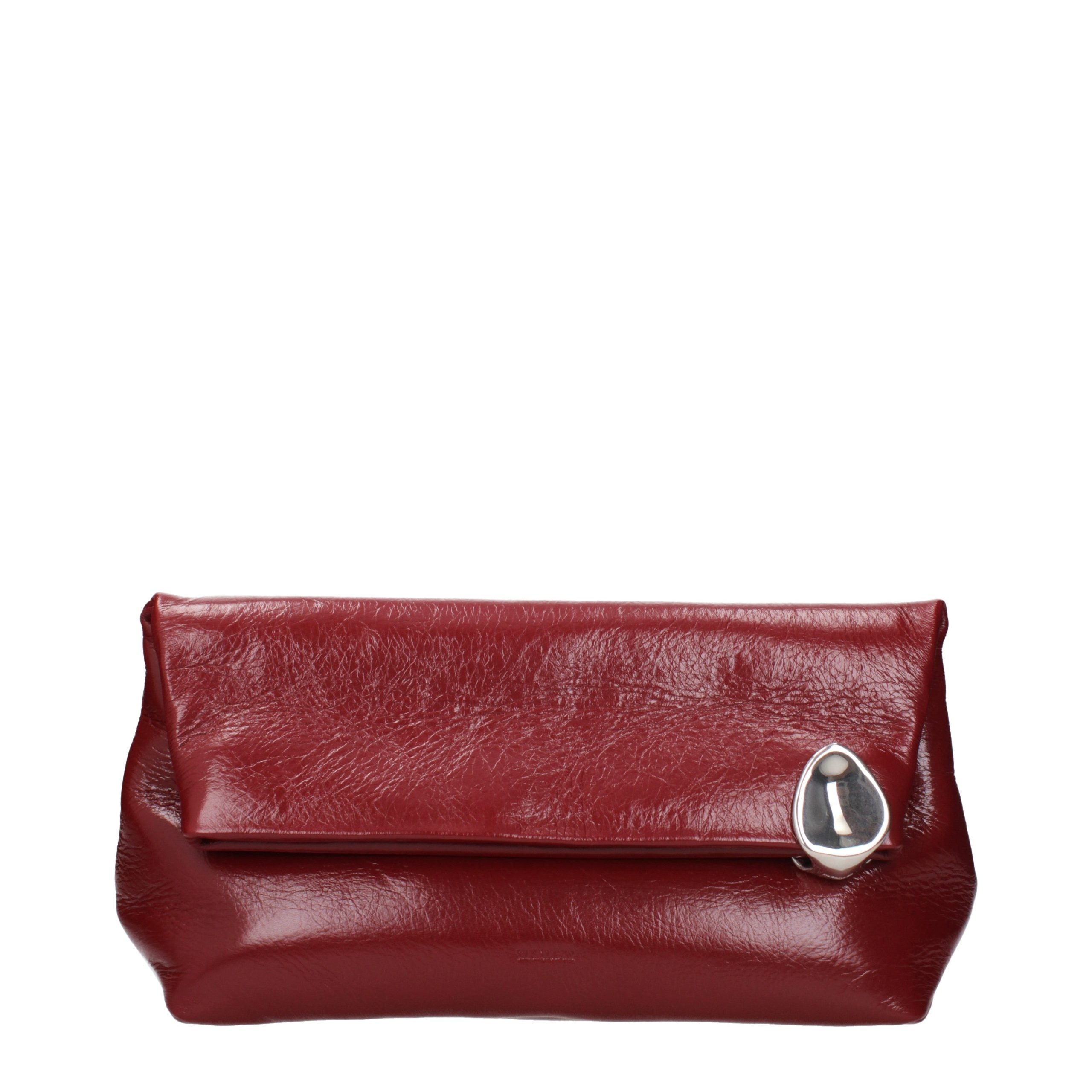 Jil Sander Red Leather Clutch Women's Bag