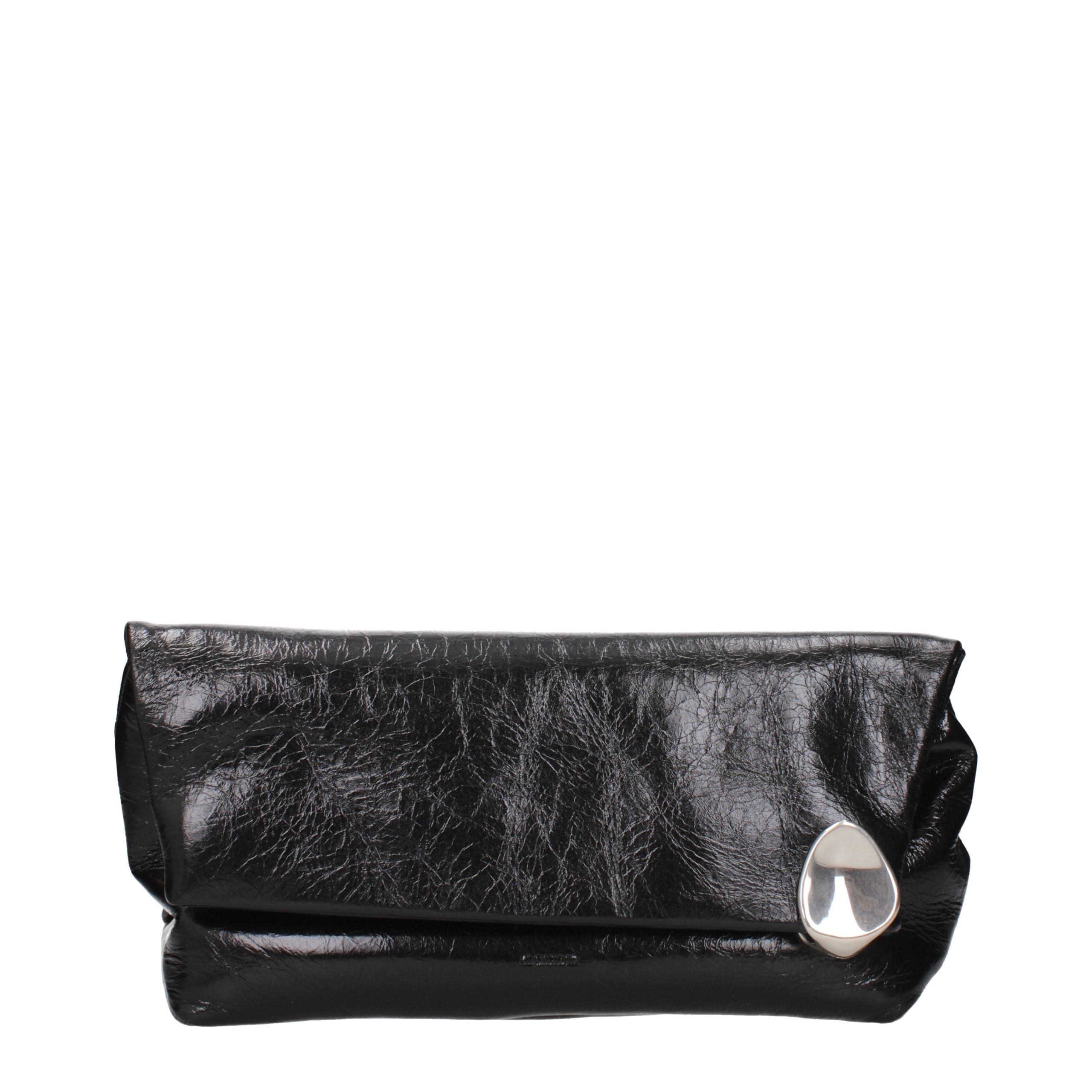 Jil Sander Black Leather Clutch Women's Bag