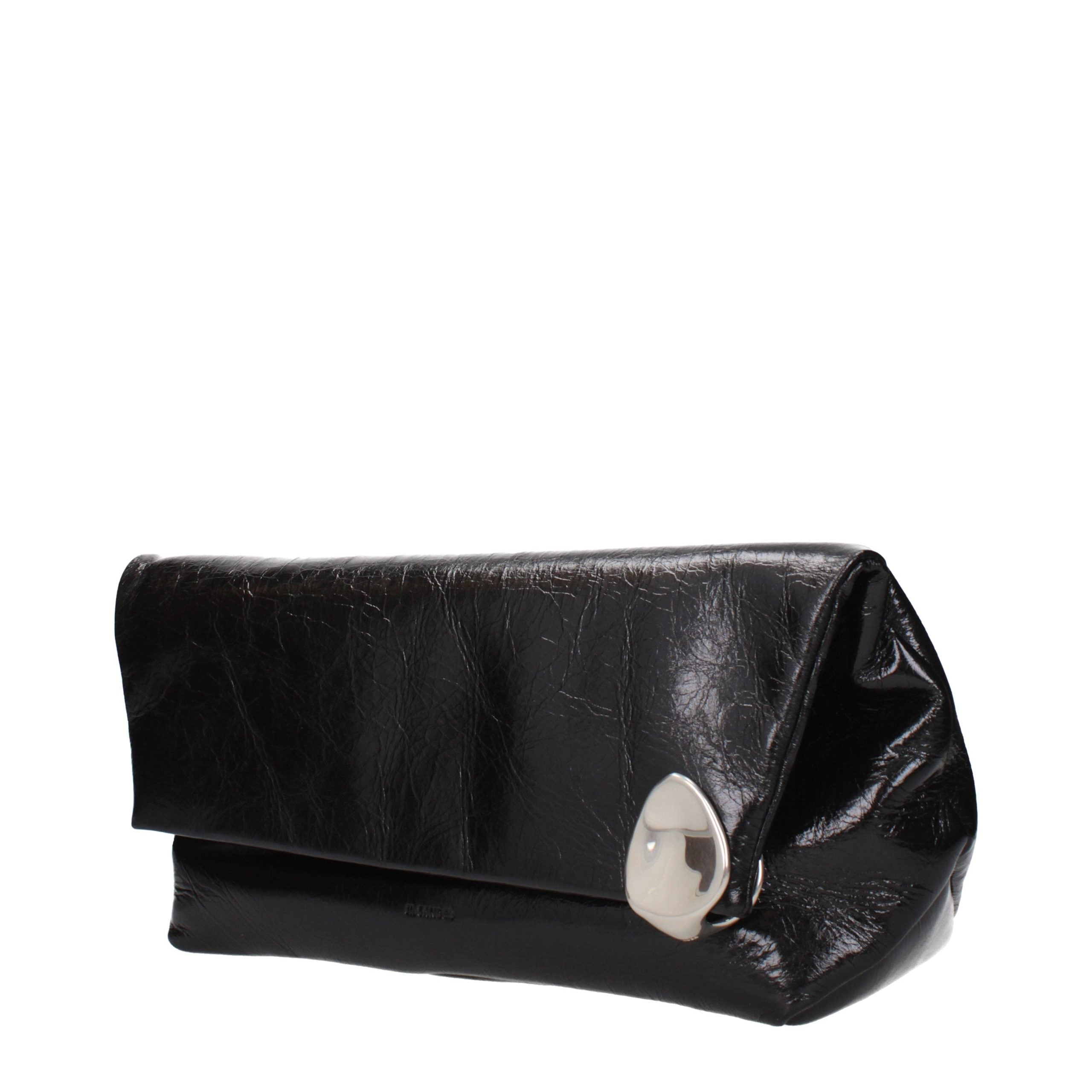 Jil Sander Black Leather Clutch Women's Bag