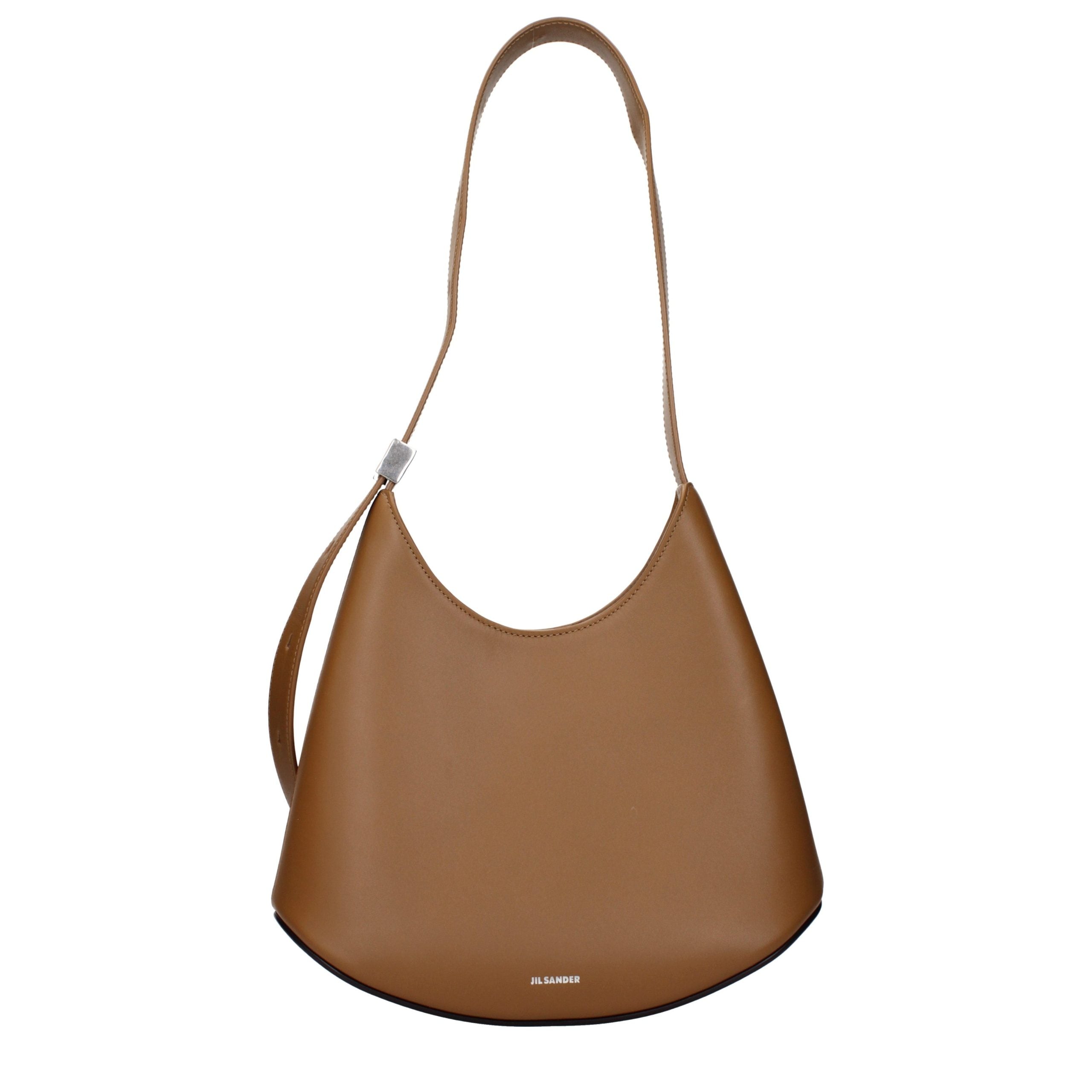 Jil Sander Brown Leather Shoulder Women's Bag