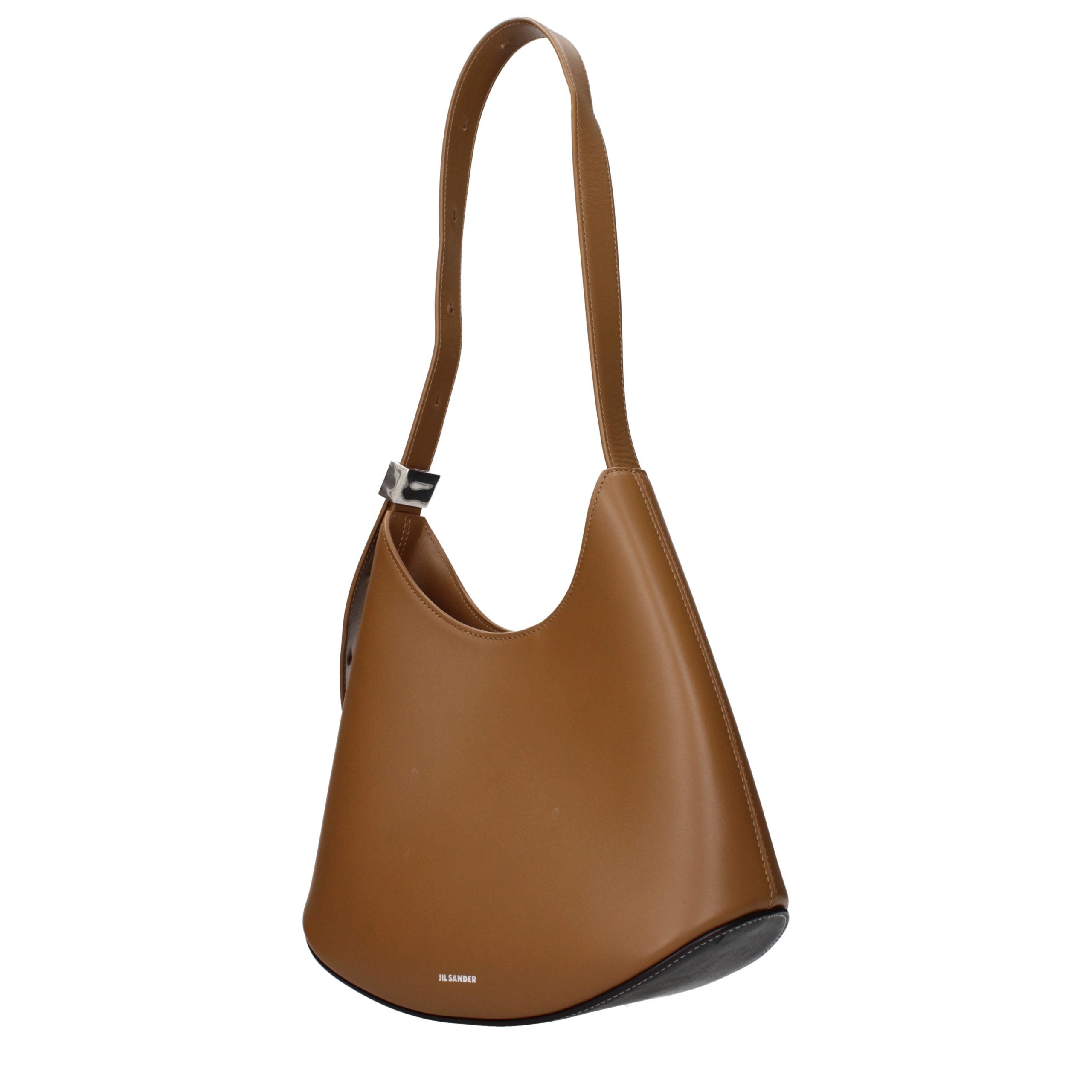 Jil Sander Brown Leather Shoulder Women's Bag