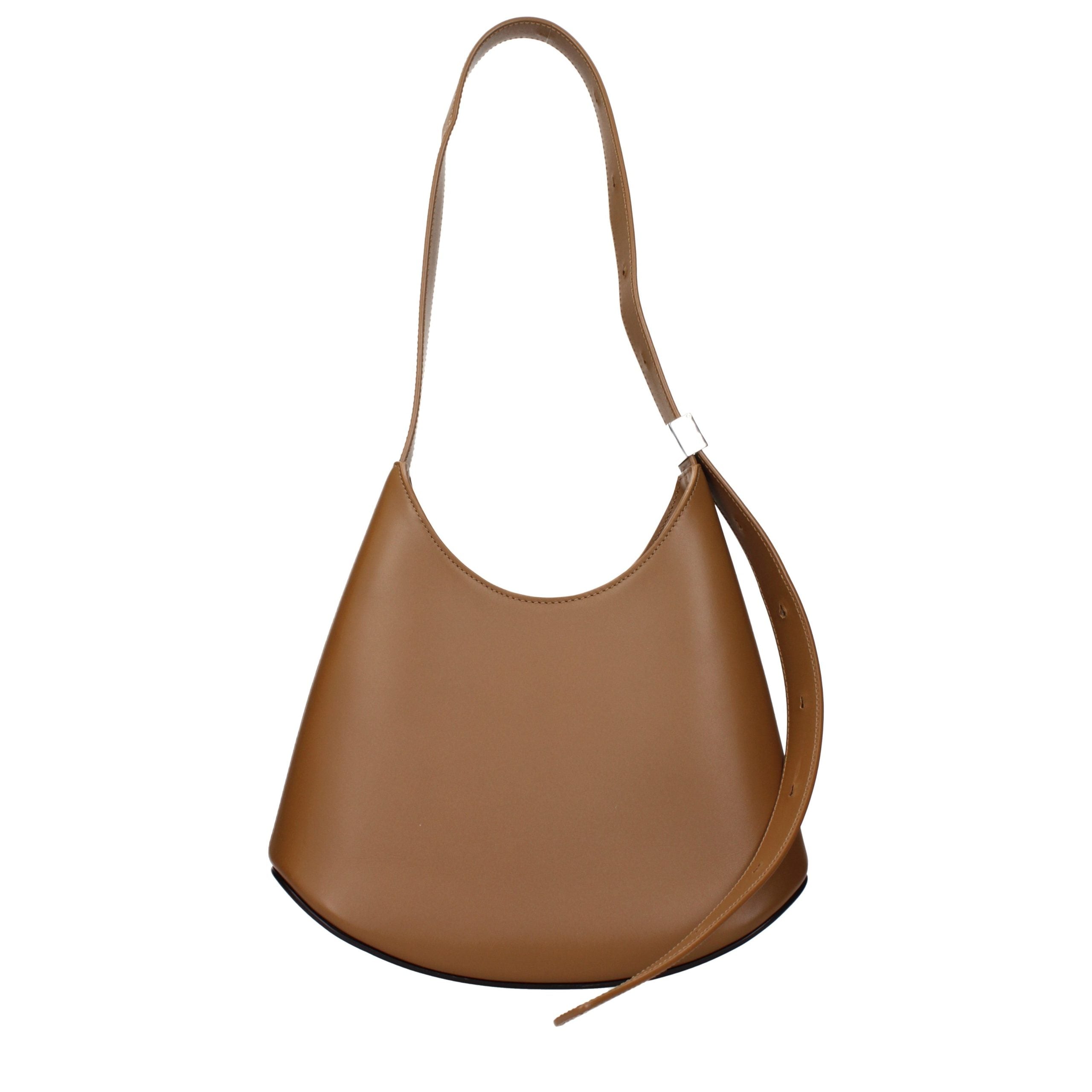 Jil Sander Brown Leather Shoulder Women's Bag