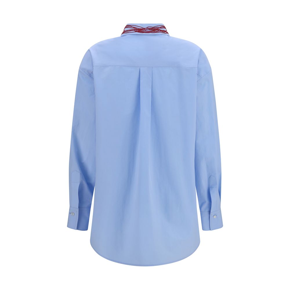 Fabiana Filippi Blue Cotton Dress Women's Shirt