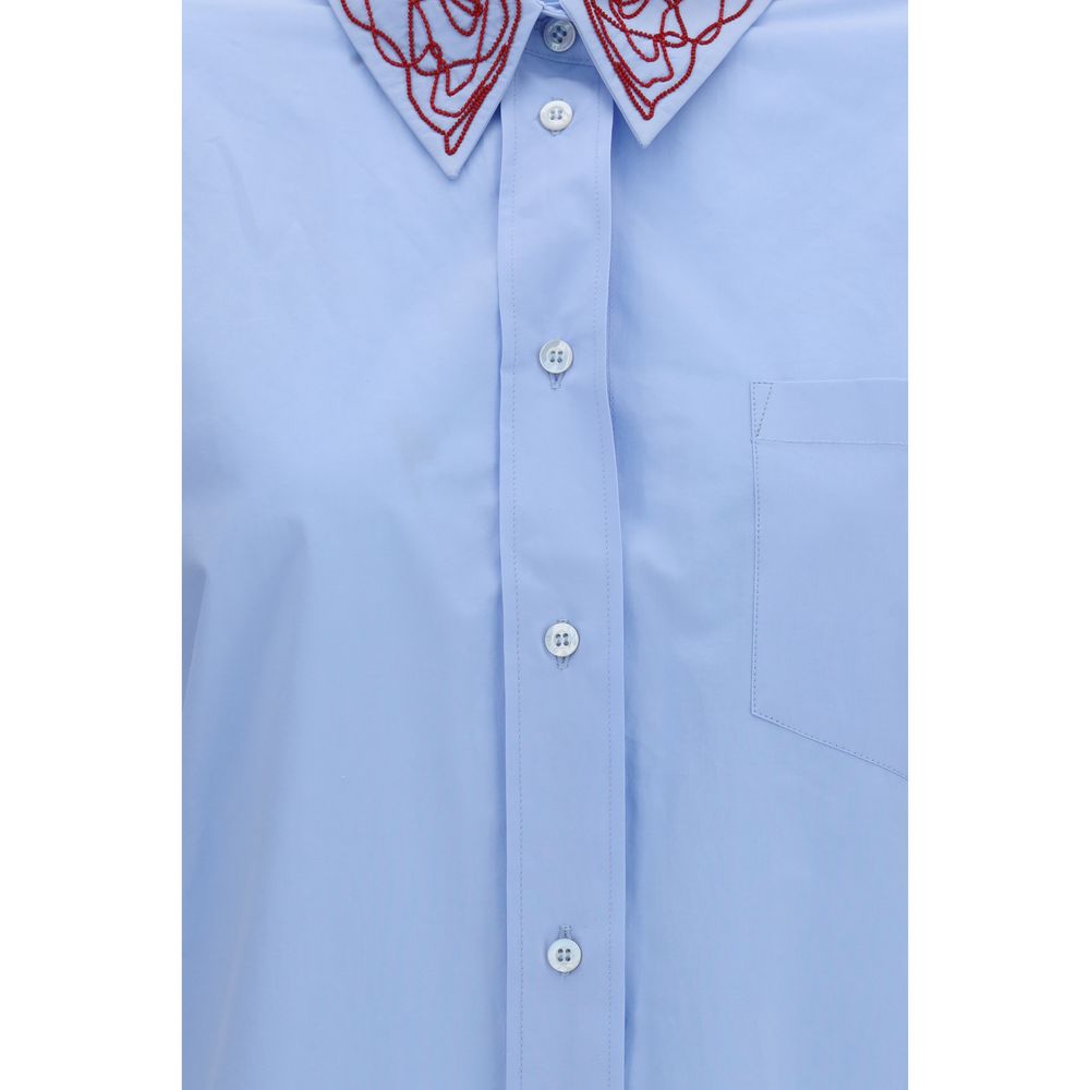 Fabiana Filippi Blue Cotton Dress Women's Shirt