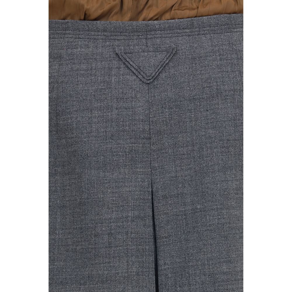 Prada Gray Wool Oves Aries Midi Women's Skirt